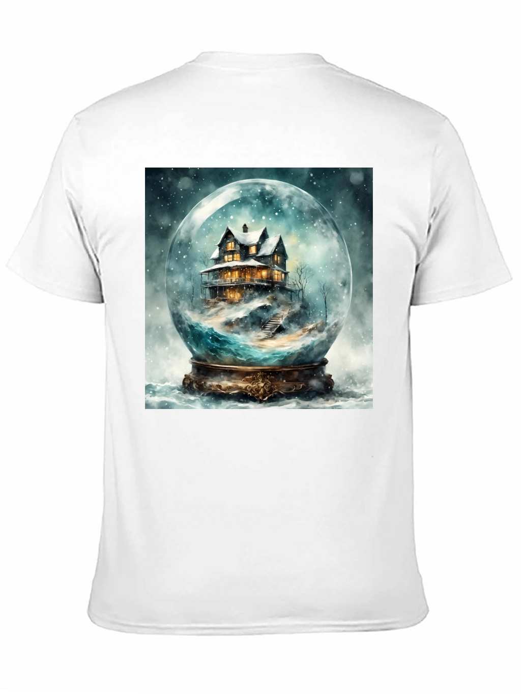 Snow Globe House Graphic Tee - Cozy Winter Design