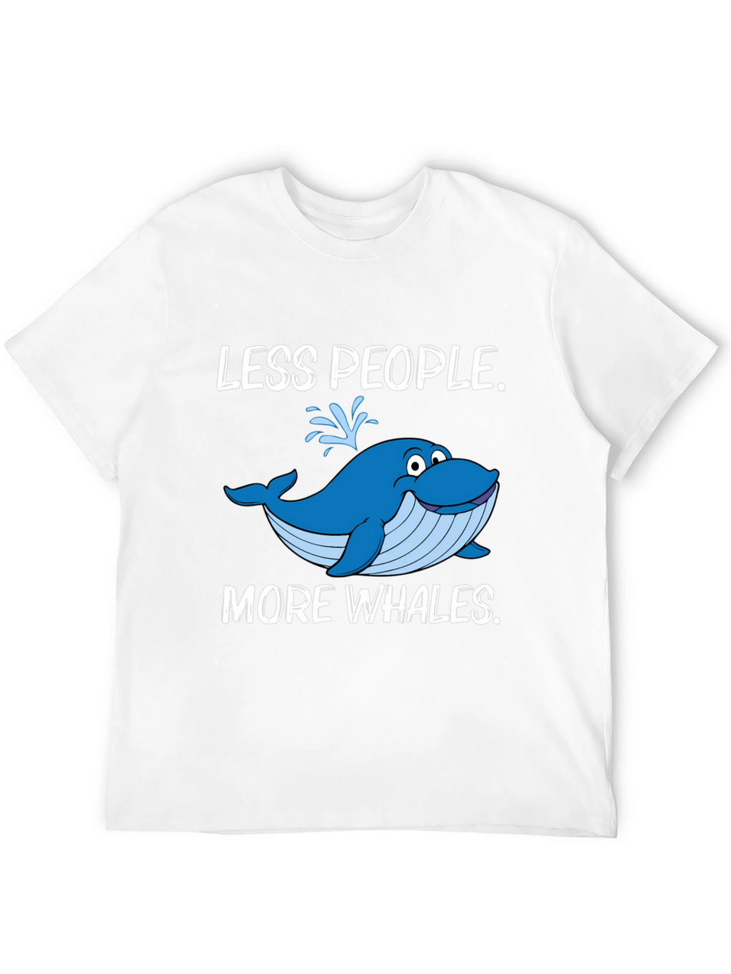 Less People More Whales Black T-Shirt