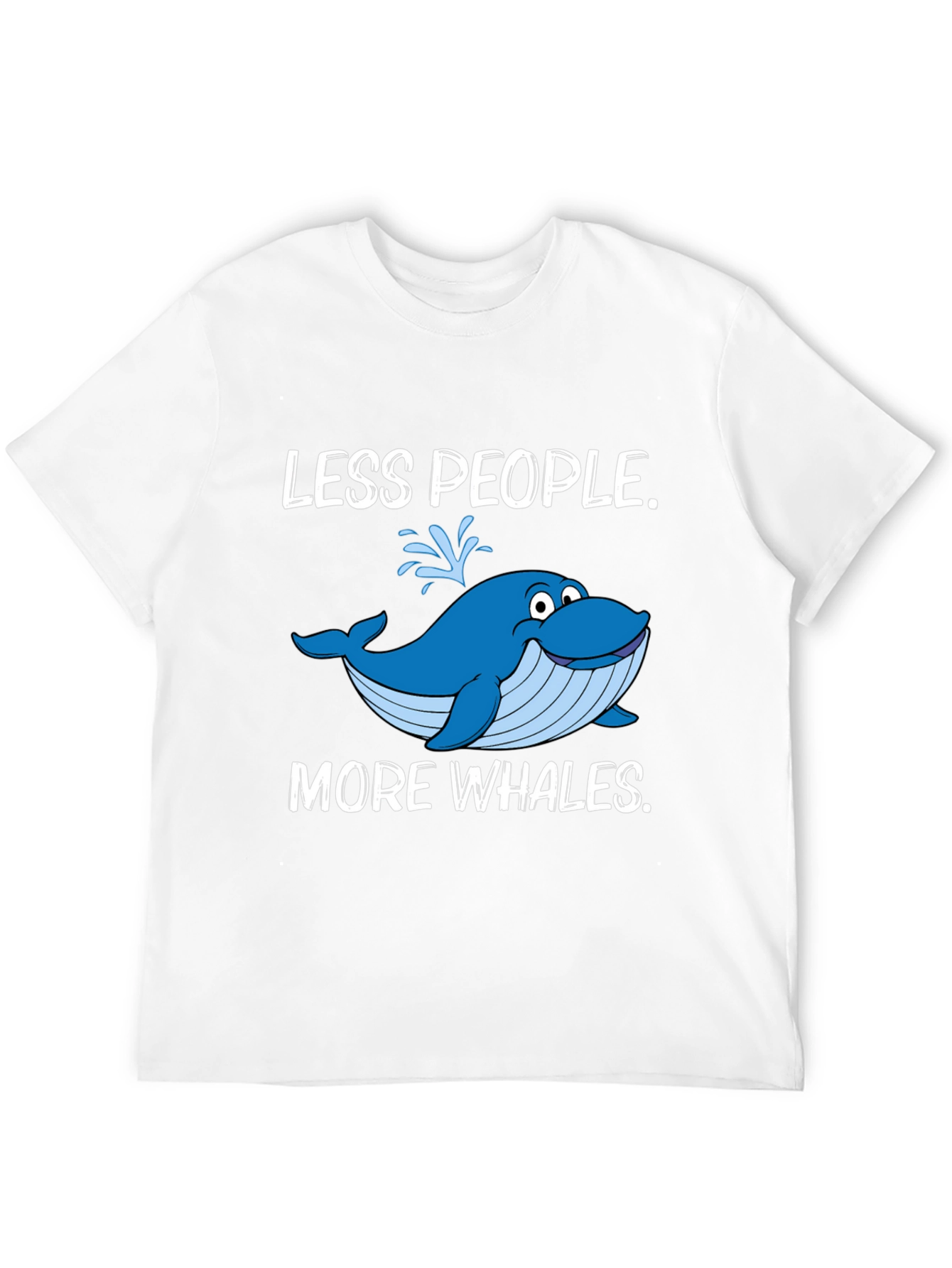 Less People More Whales Black T-Shirt