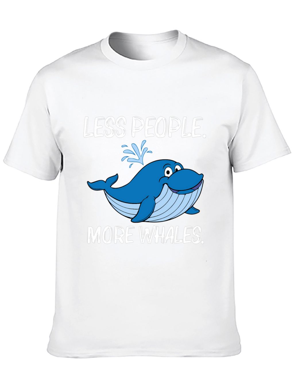 Less People More Whales Black T-Shirt