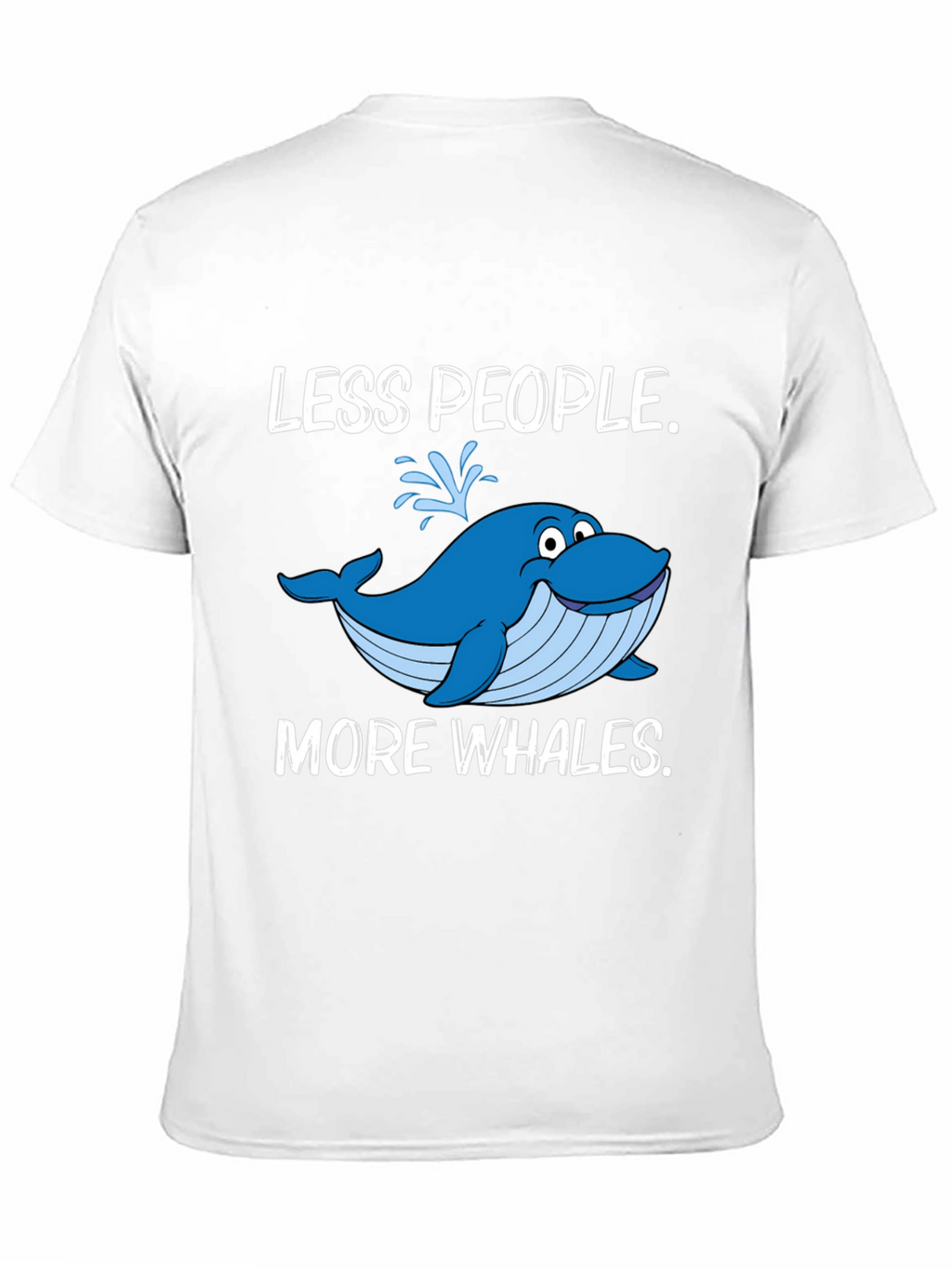 Less People More Whales Black T-Shirt