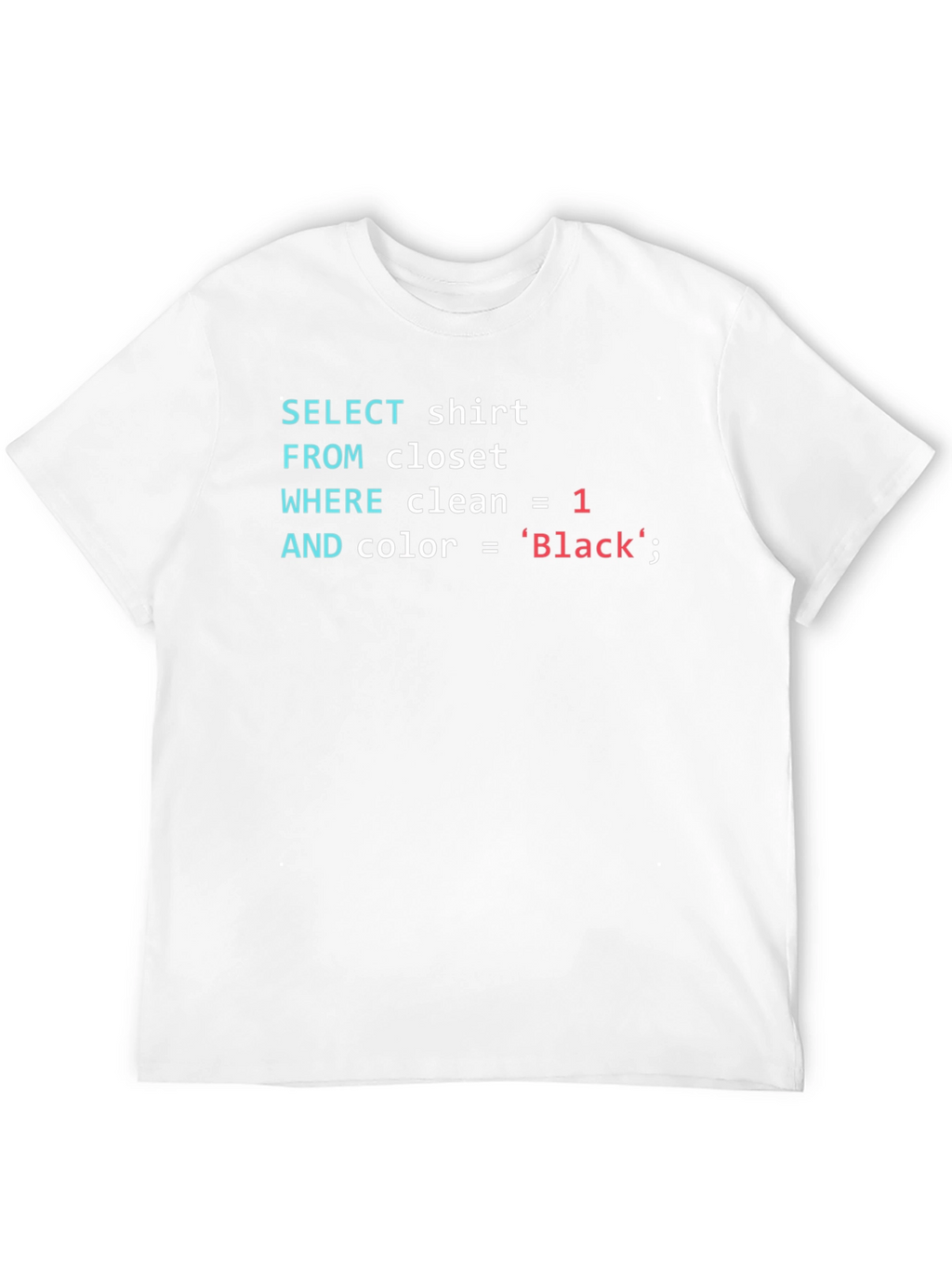 SQL Coder T-Shirt - Black Cotton Programmer Tee