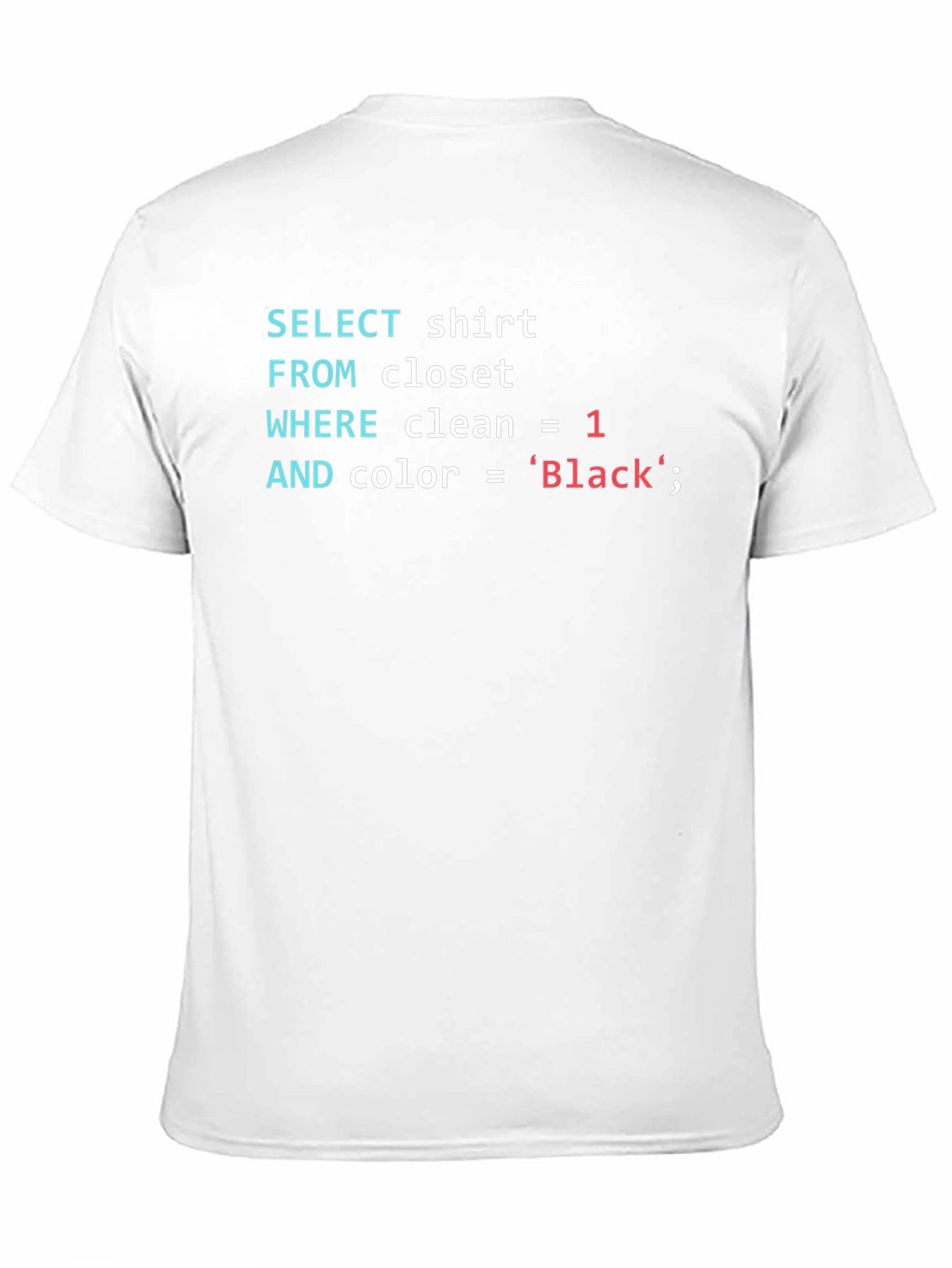 SQL Coder T-Shirt - Black Cotton Programmer Tee