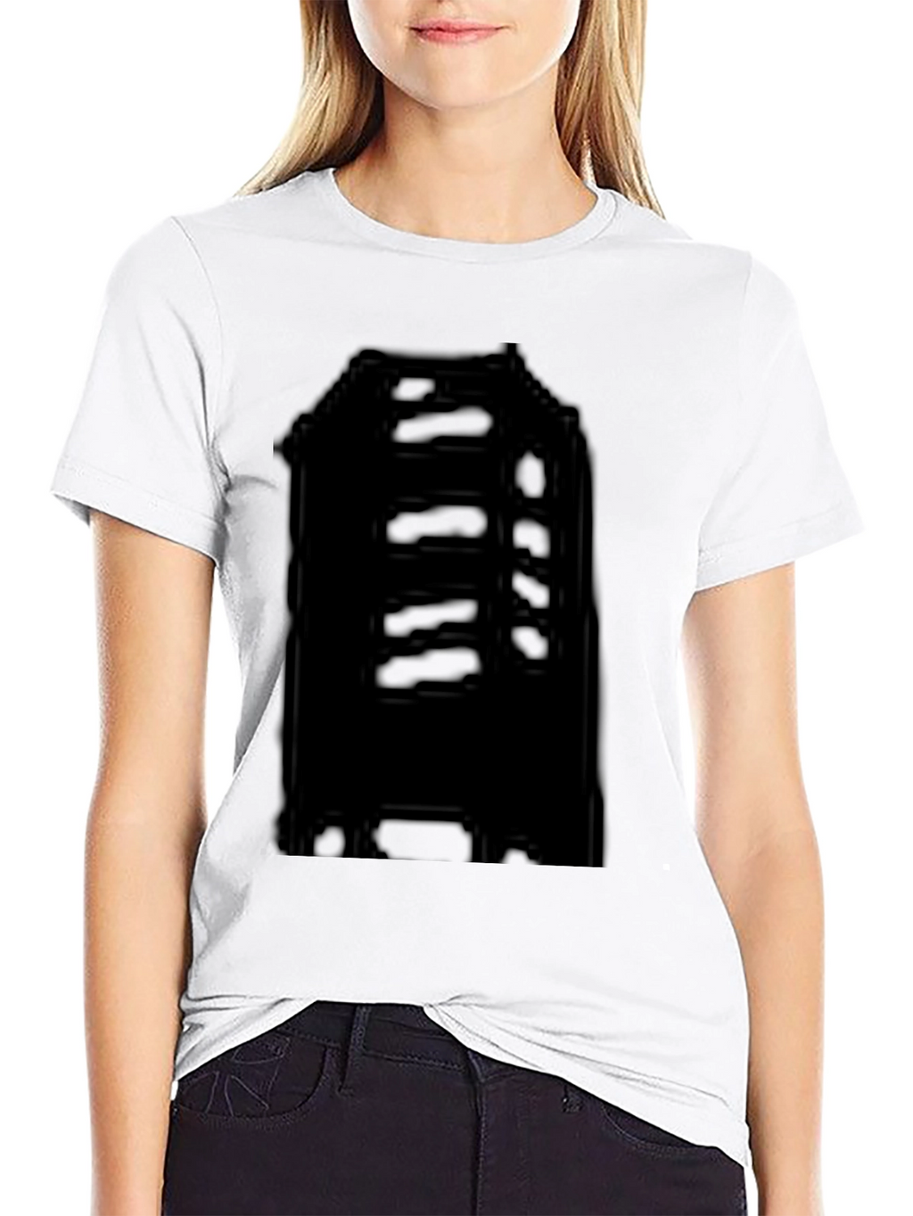 Mens Black Graphic Print Crew Neck T-Shirt