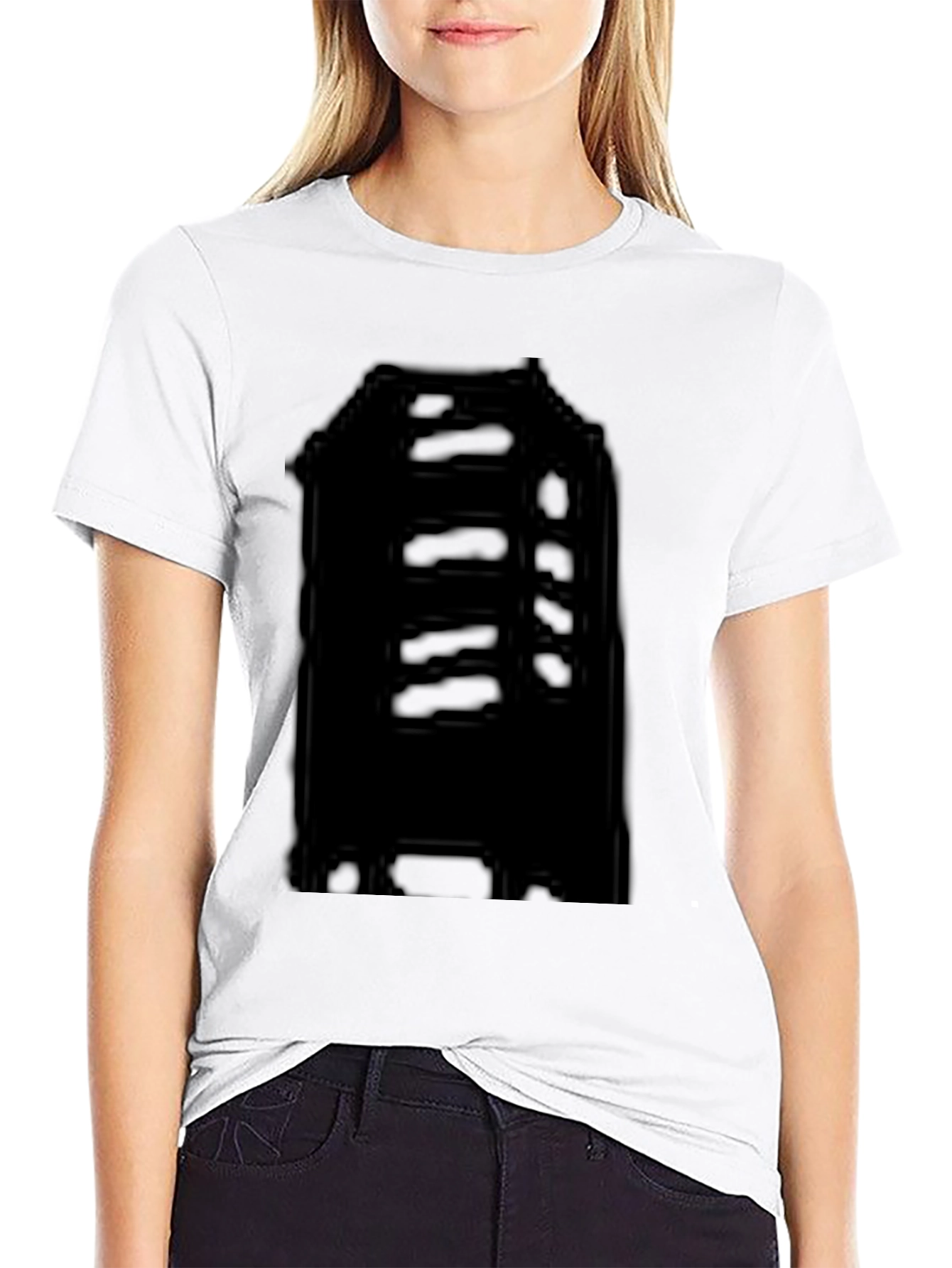 Mens Black Graphic Print Crew Neck T-Shirt
