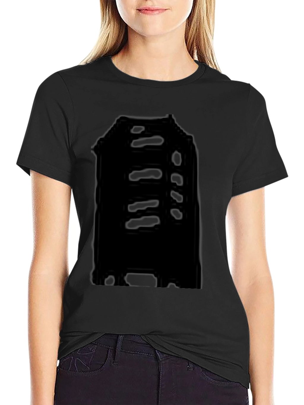 Mens Black Graphic Print Crew Neck T-Shirt