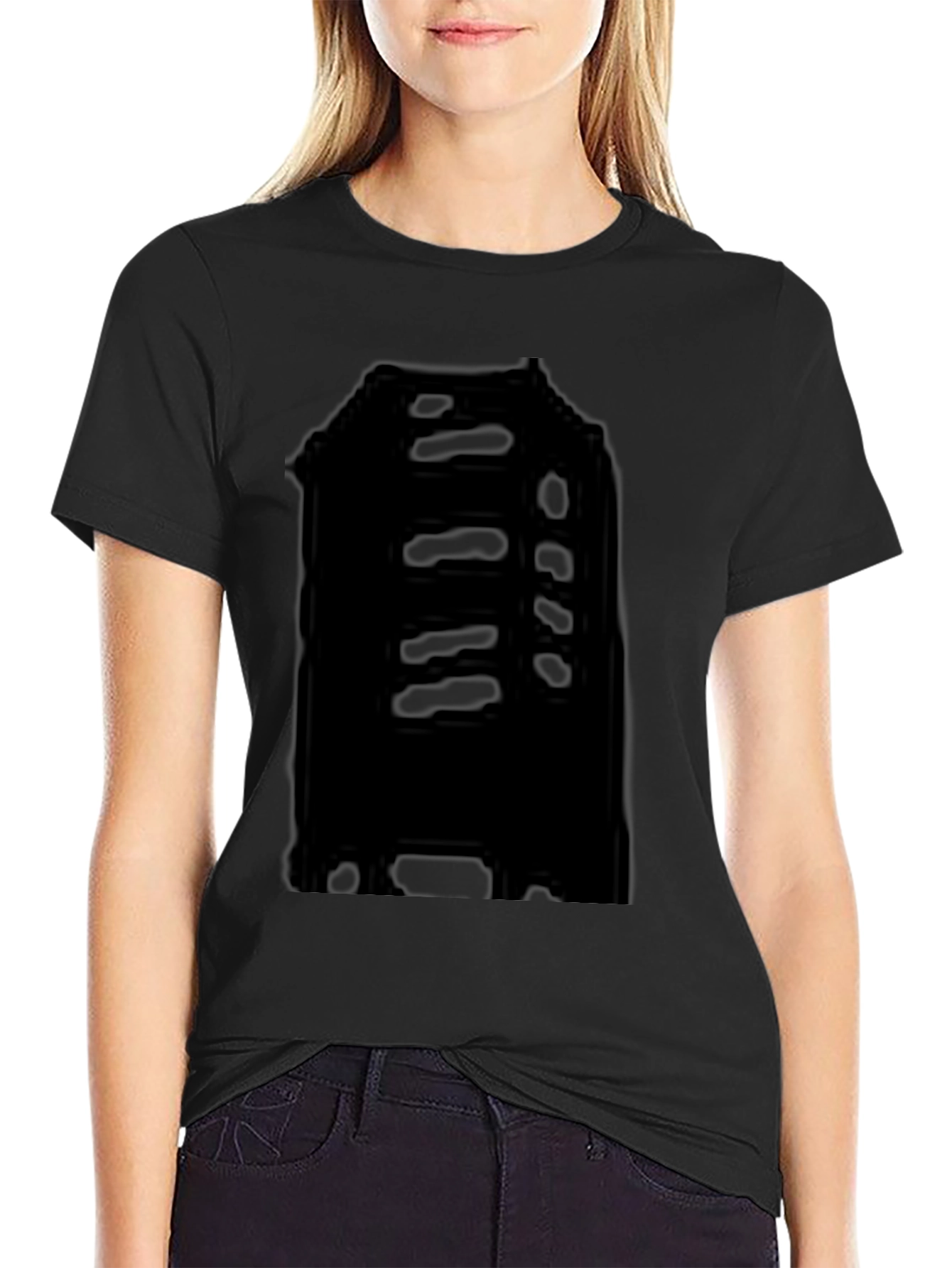 Mens Black Graphic Print Crew Neck T-Shirt