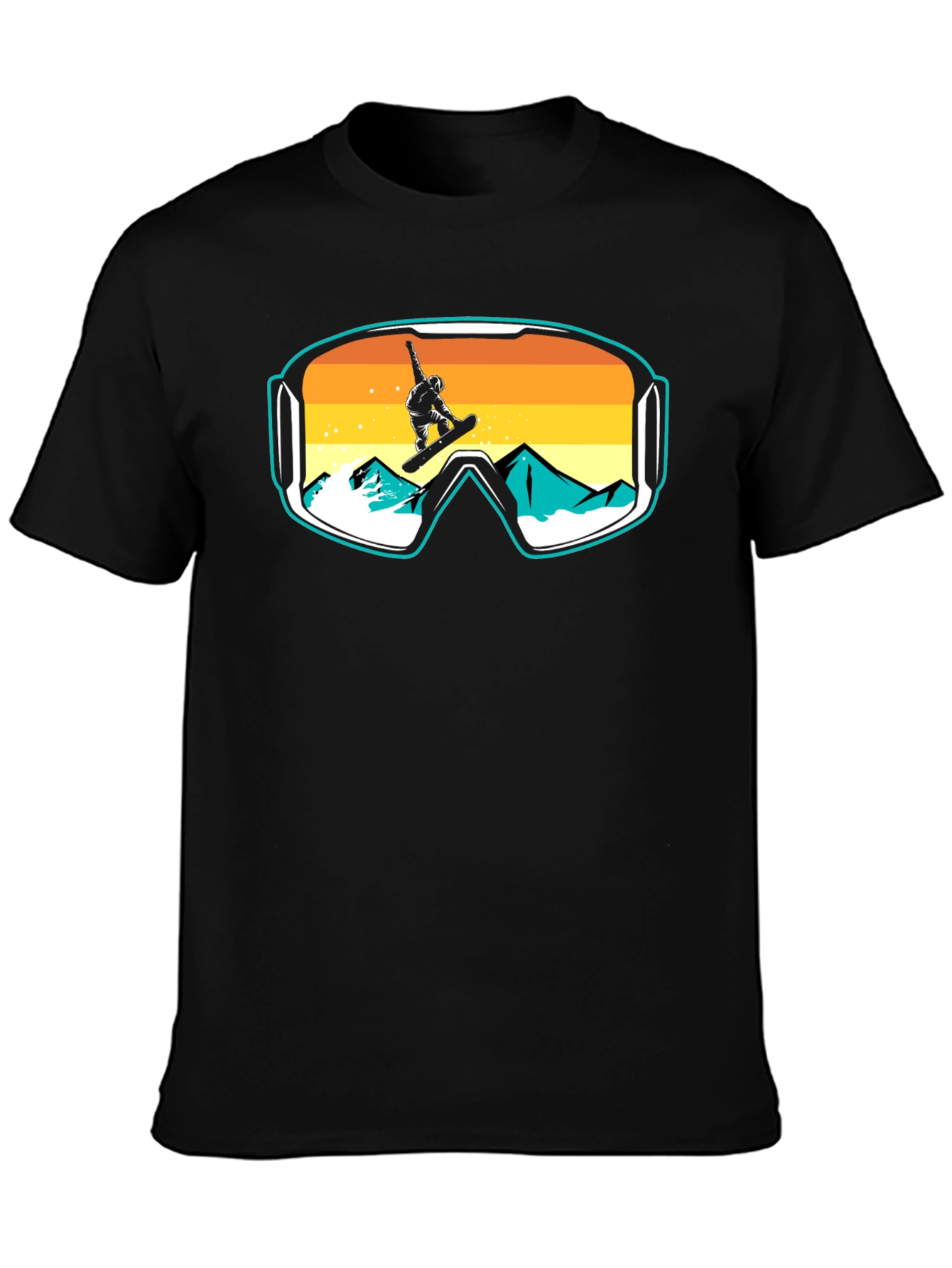 Snowboarder Goggles Graphic T-Shirt - Cool Mountain Design