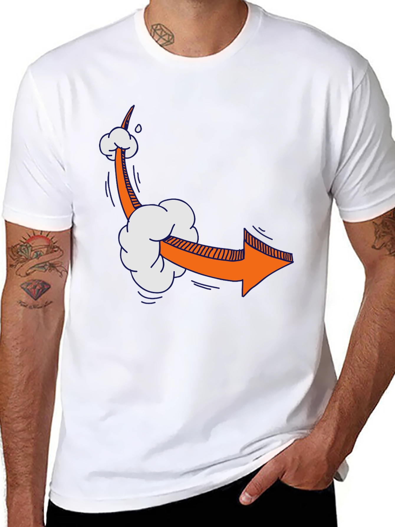 Cartoon Arrow Graphic Tee - Quirky Style