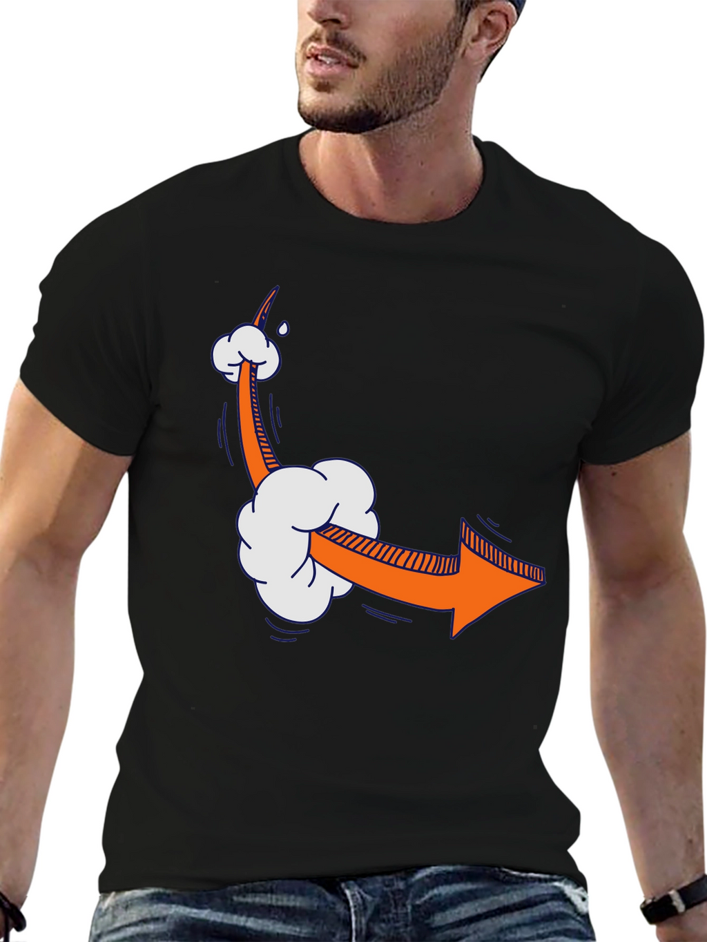 Cartoon Arrow Graphic Tee - Quirky Style
