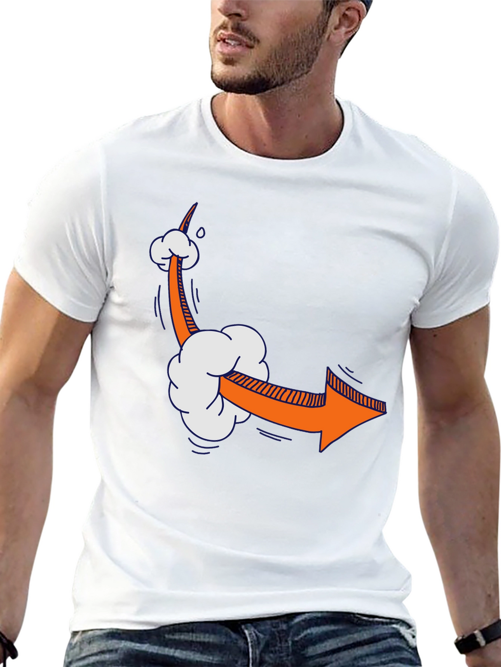 Cartoon Arrow Graphic Tee - Quirky Style