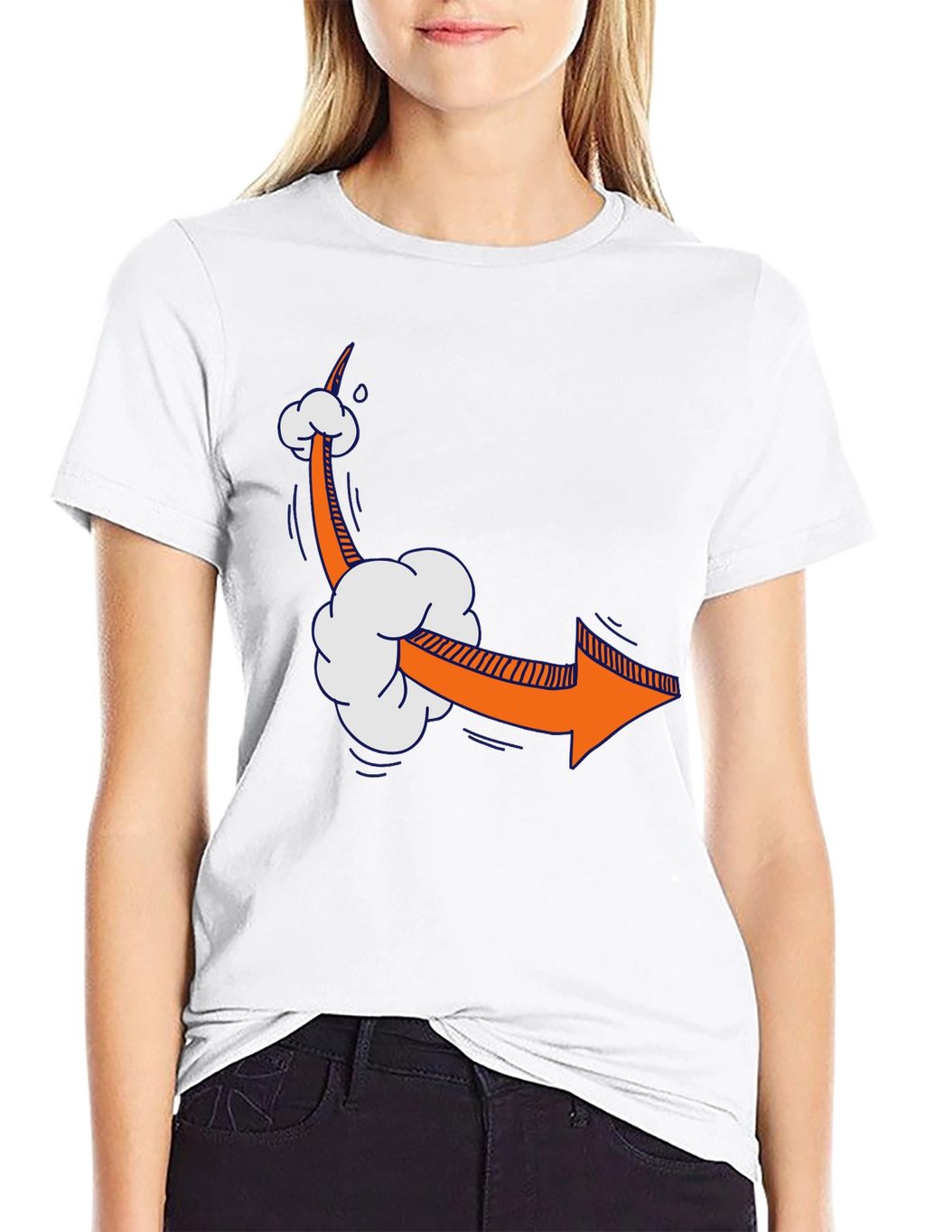 Cartoon Arrow Graphic Tee - Quirky Style