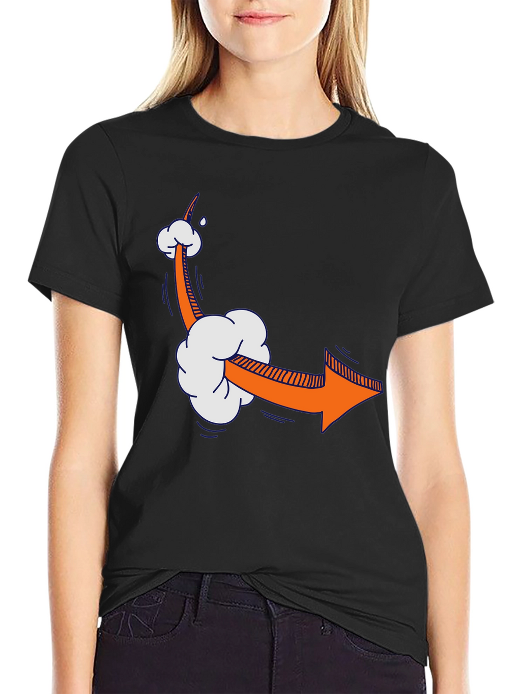 Cartoon Arrow Graphic Tee - Quirky Style