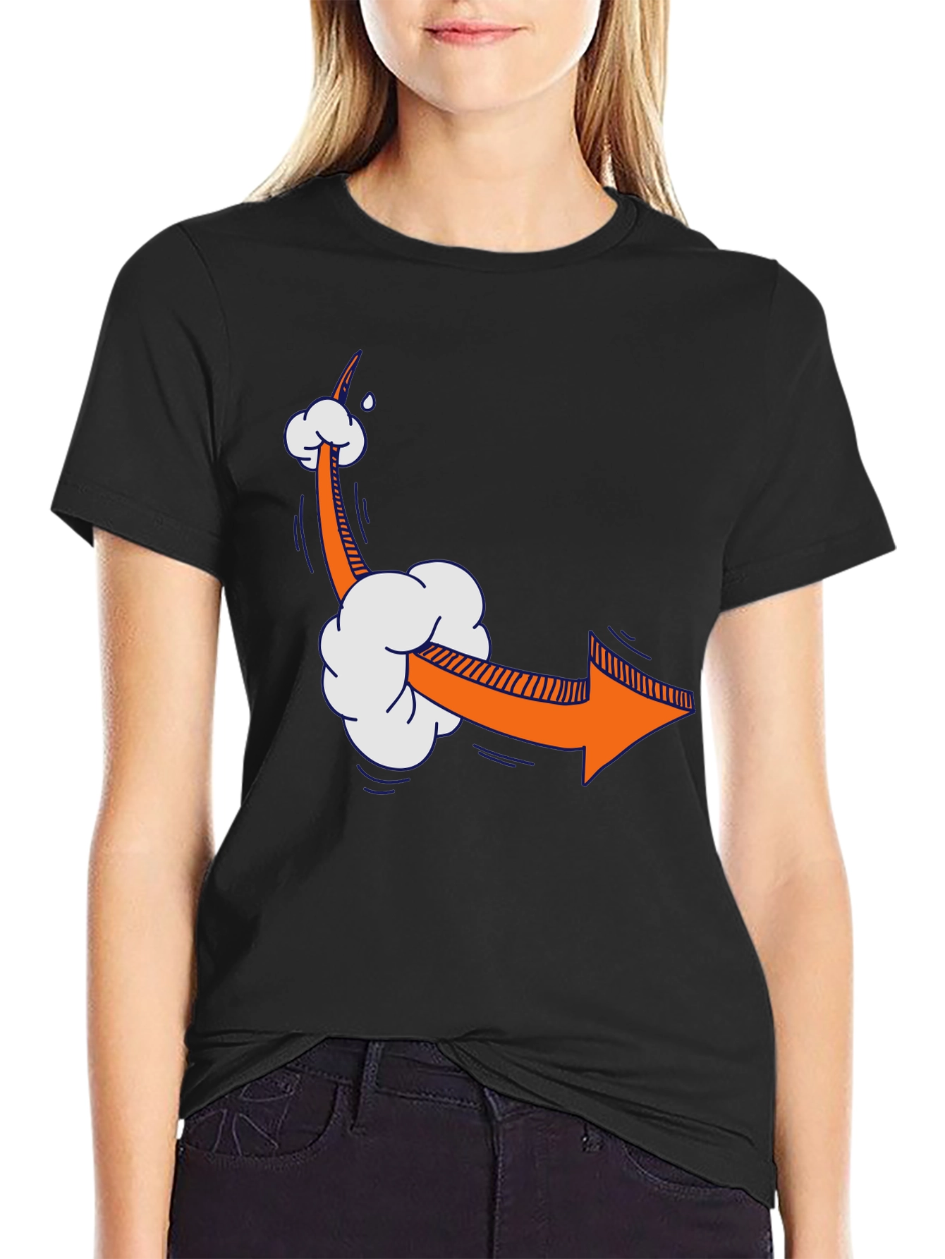 Cartoon Arrow Graphic Tee - Quirky Style