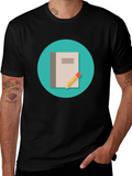 Notebook and Pencil Graphic T-Shirt