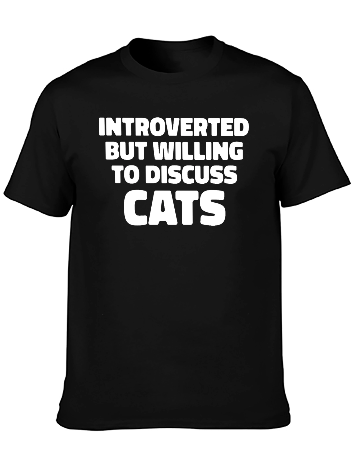 Introverted Cat Lover T-Shirt - Black