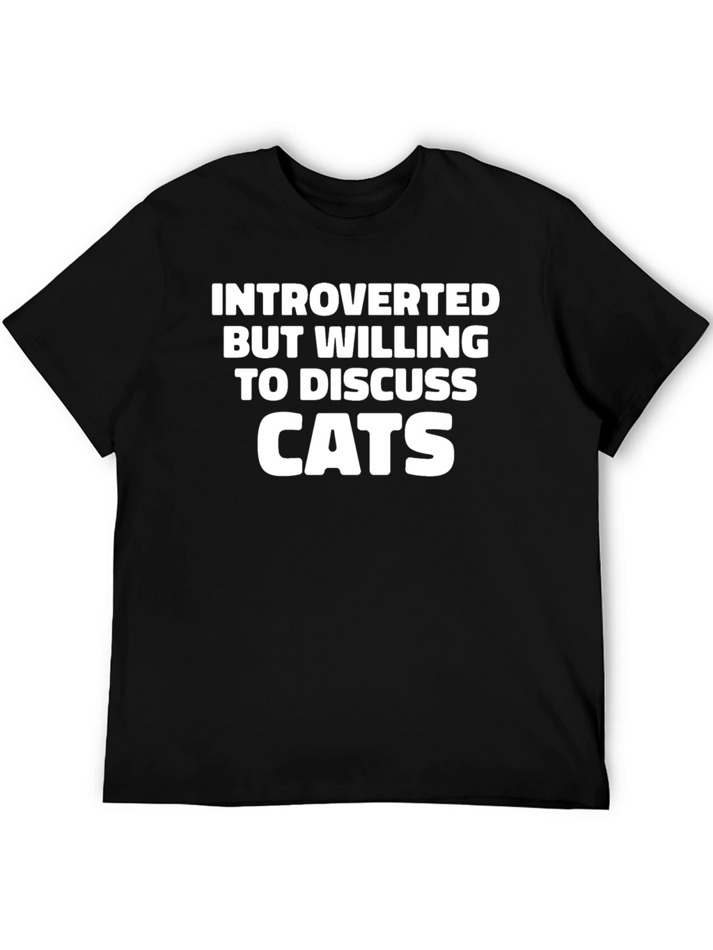 Introverted Cat Lover T-Shirt - Black