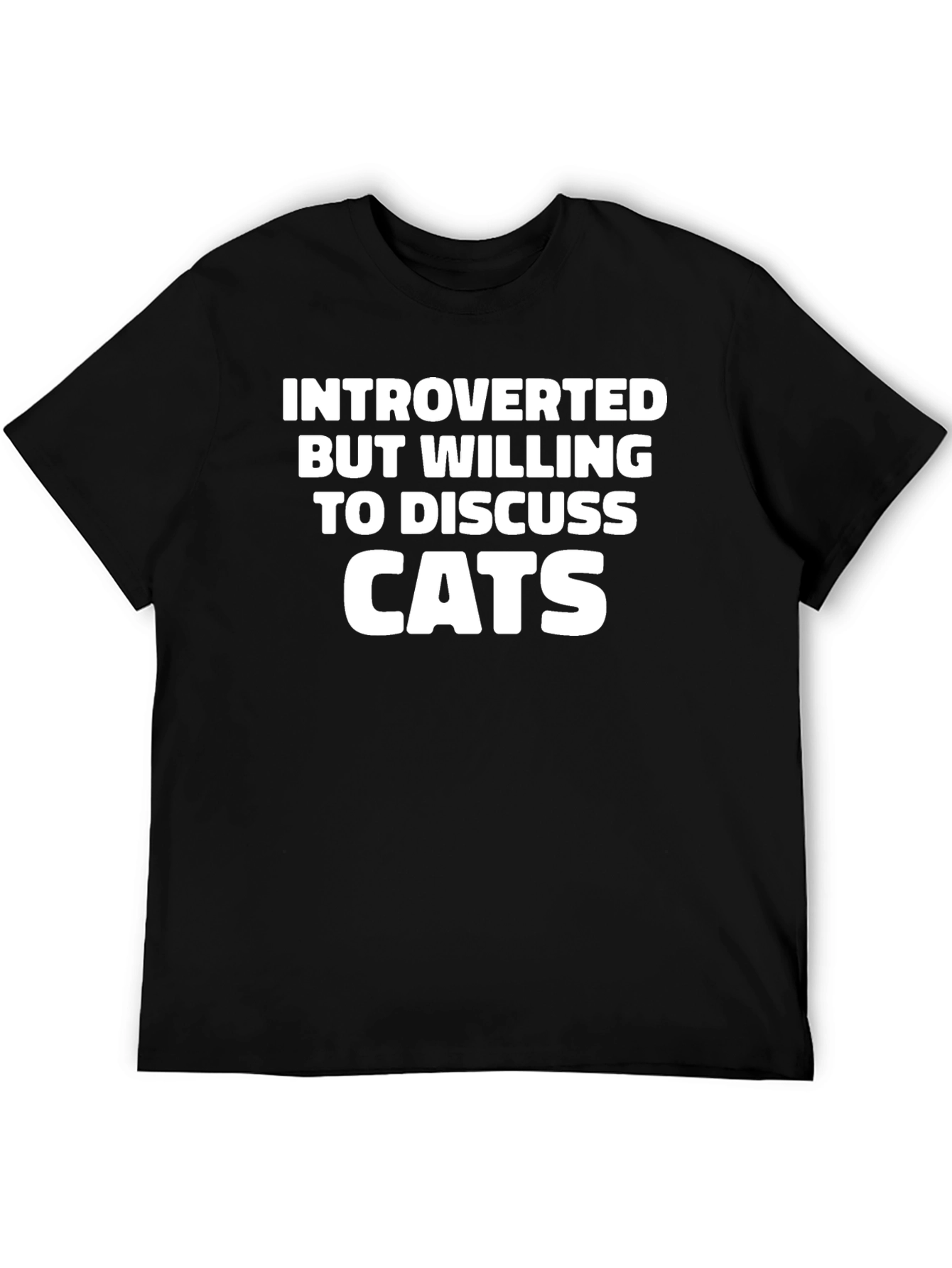 Introverted Cat Lover T-Shirt - Black