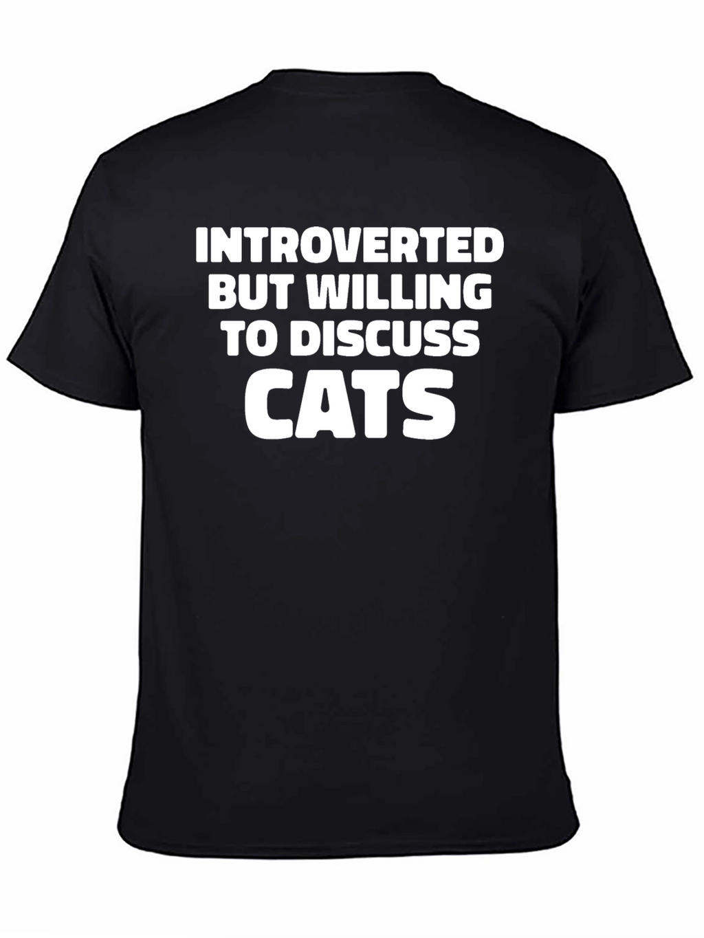 Introverted Cat Lover T-Shirt - Black