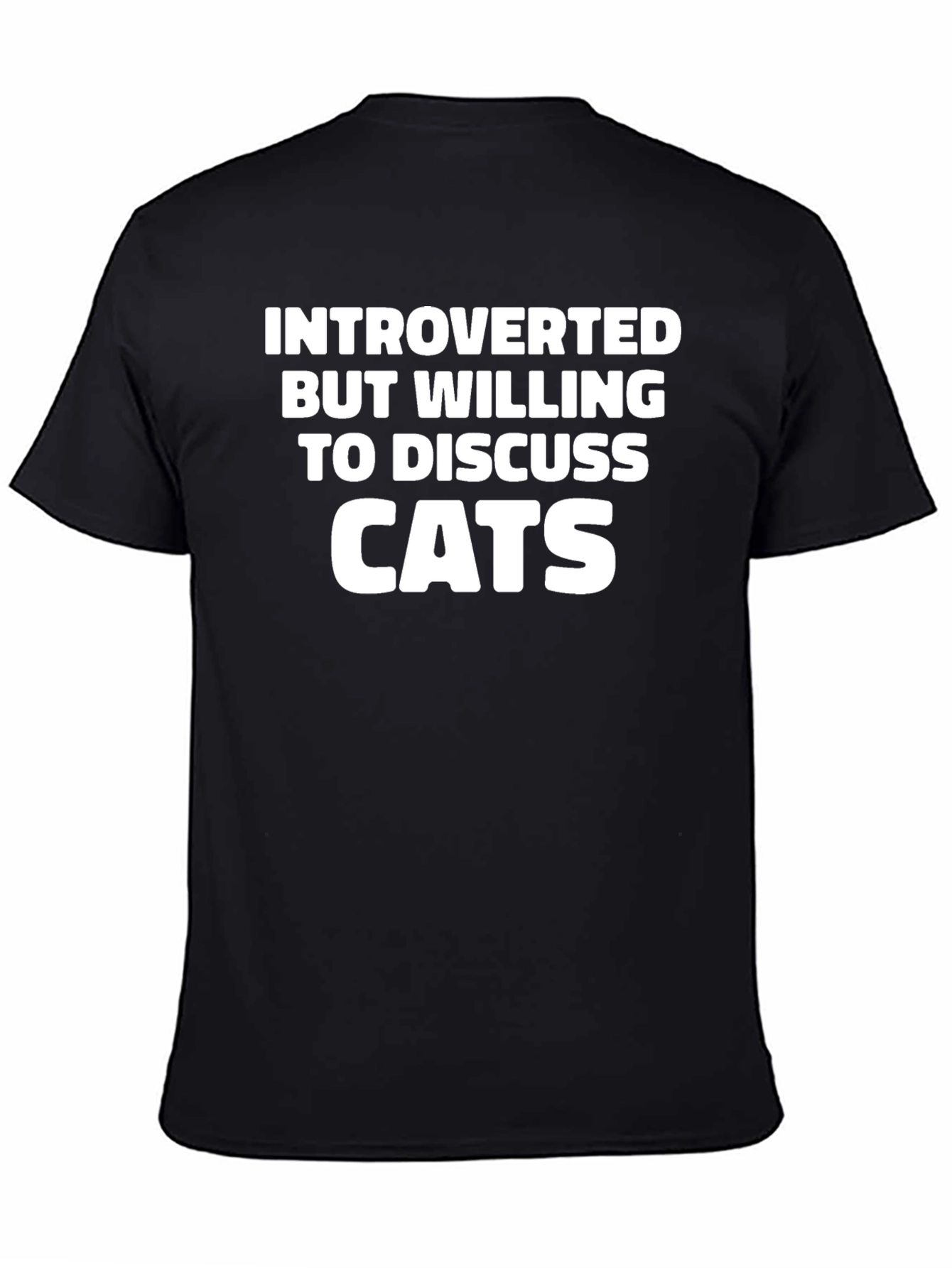 Introverted Cat Lover T-Shirt - Black