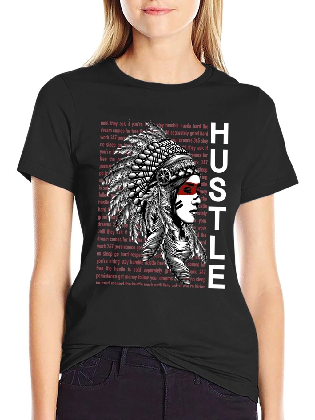 Hustle Native American Chief Graphic Tee