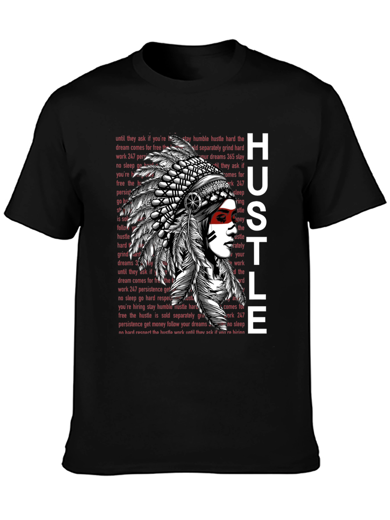 Hustle Native American Chief Graphic Tee