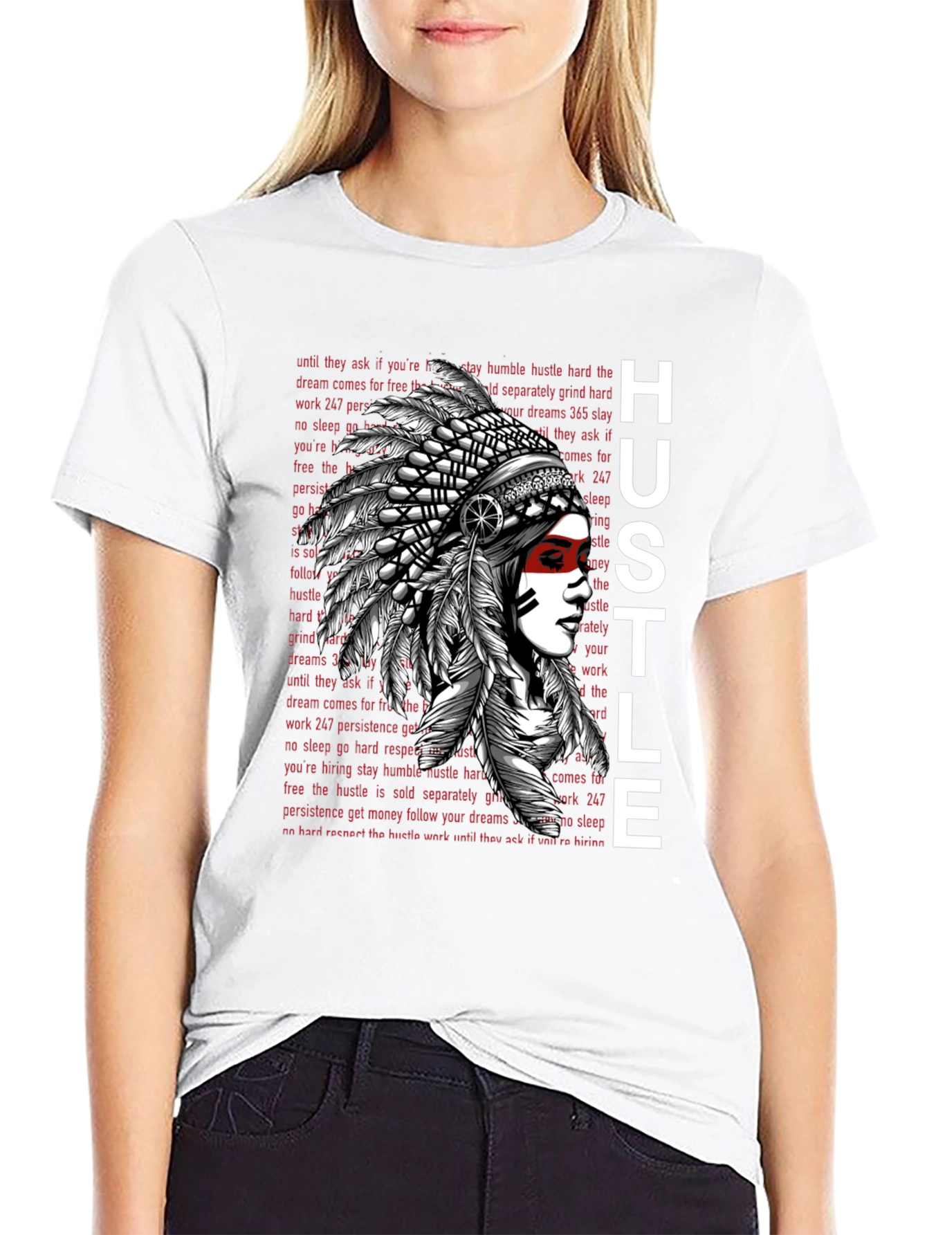 Hustle Native American Chief Graphic Tee