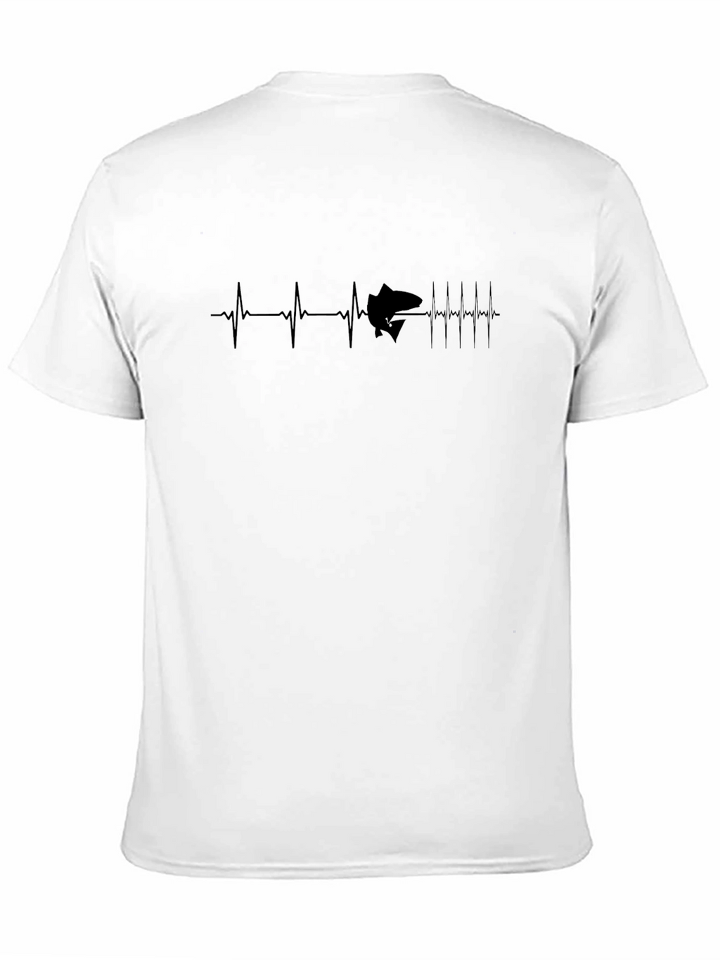 Heartbeat Fish Graphic Tee - Black Cotton T-Shirt