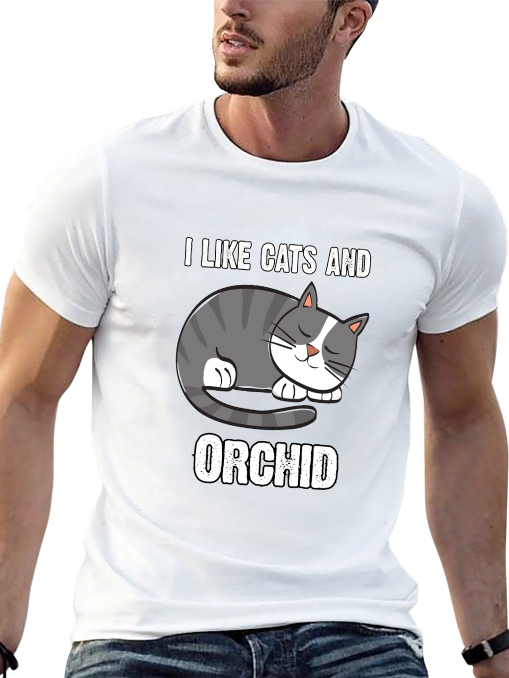 I Like Cats And Orchid T-Shirt