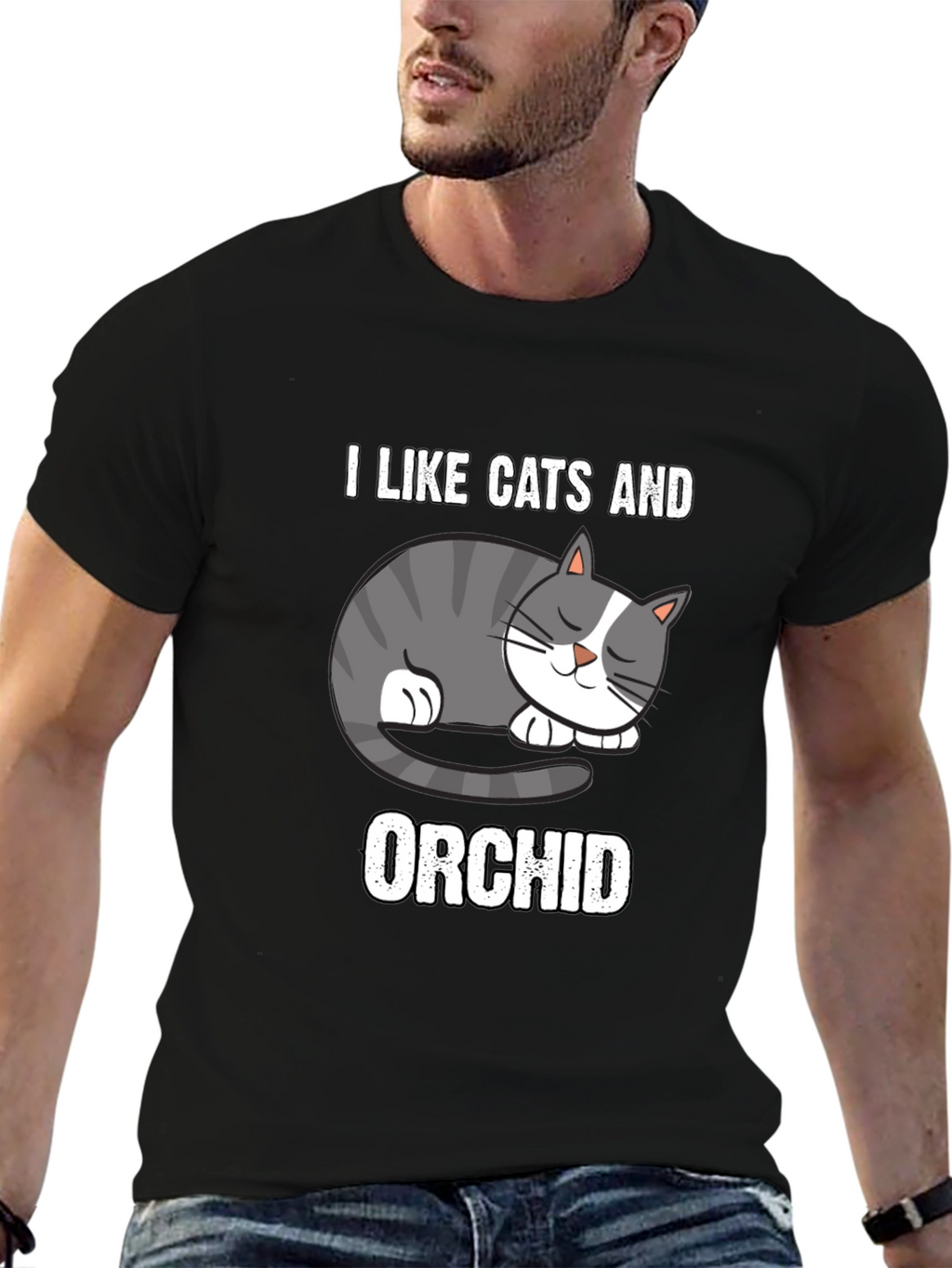 I Like Cats And Orchid T-Shirt