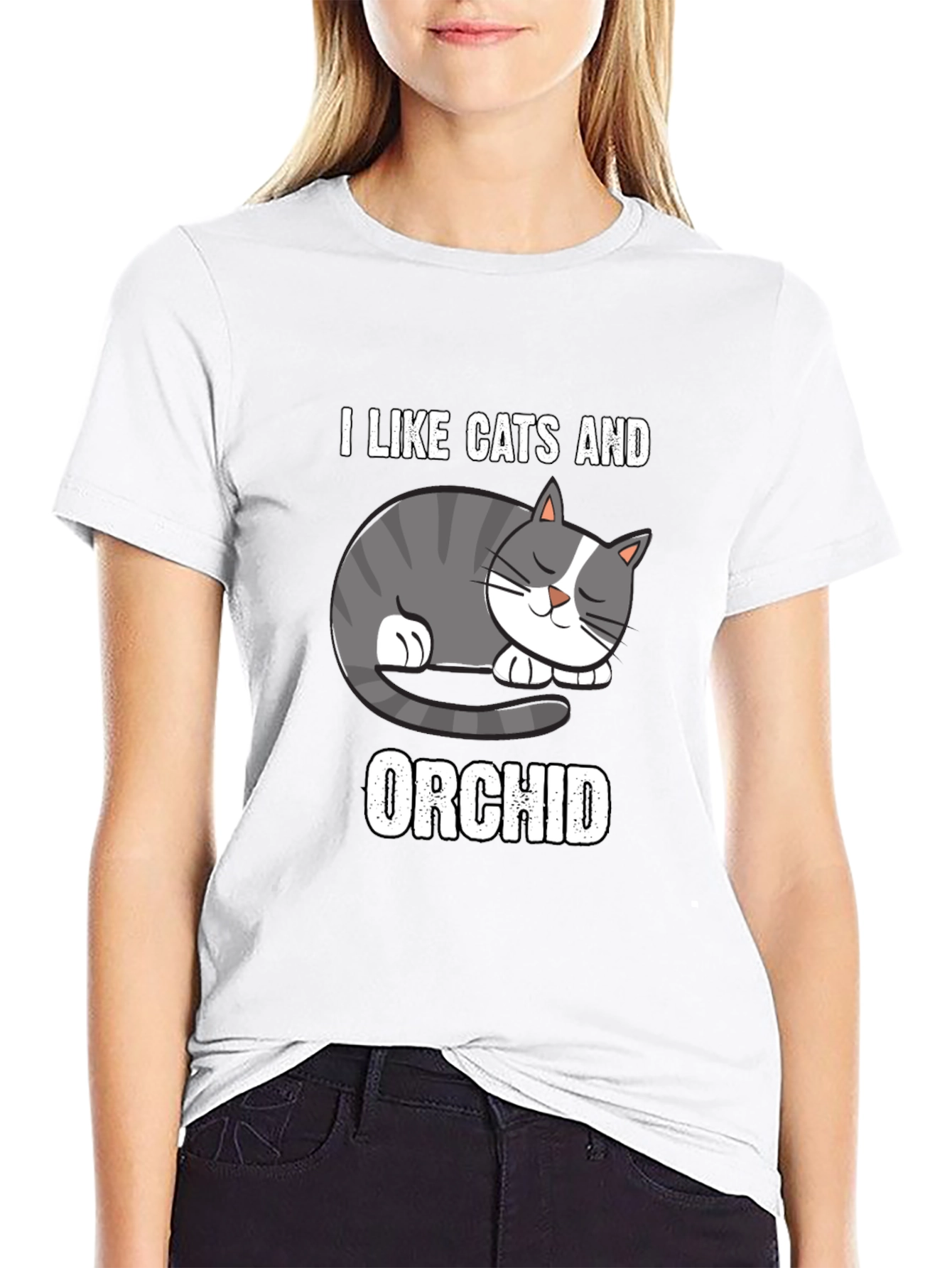 I Like Cats And Orchid T-Shirt