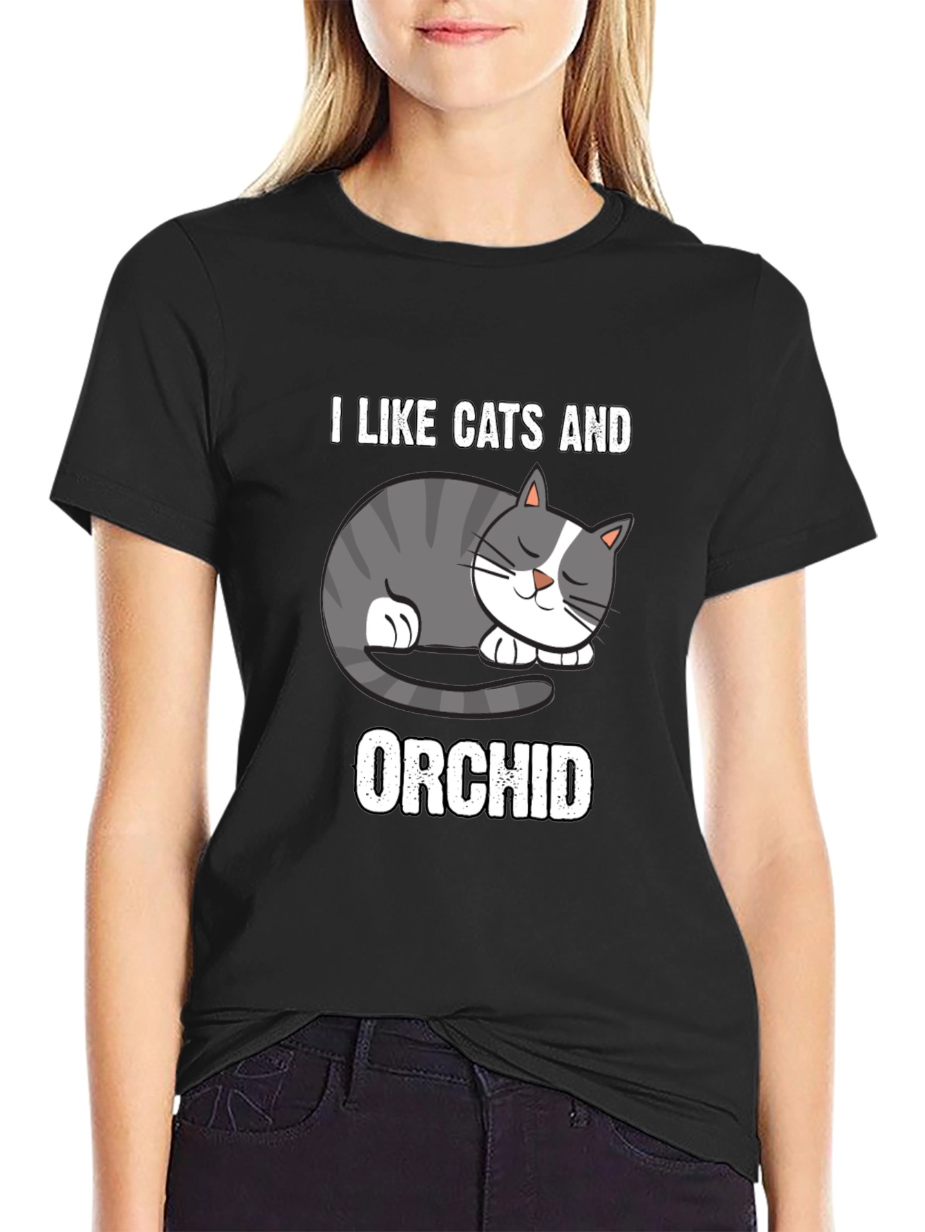 I Like Cats And Orchid T-Shirt