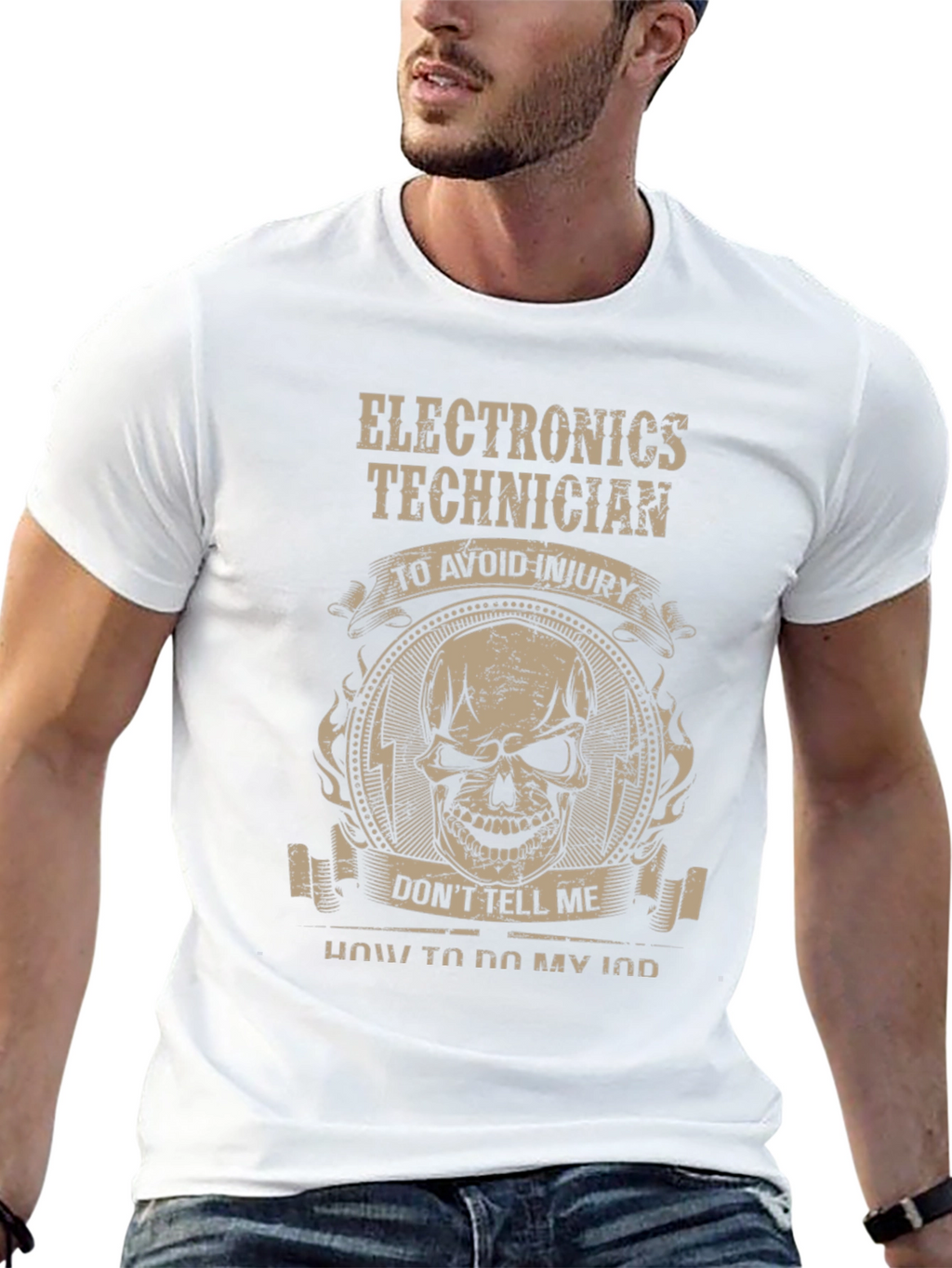 Electronics Technician T-Shirt - Skull Design