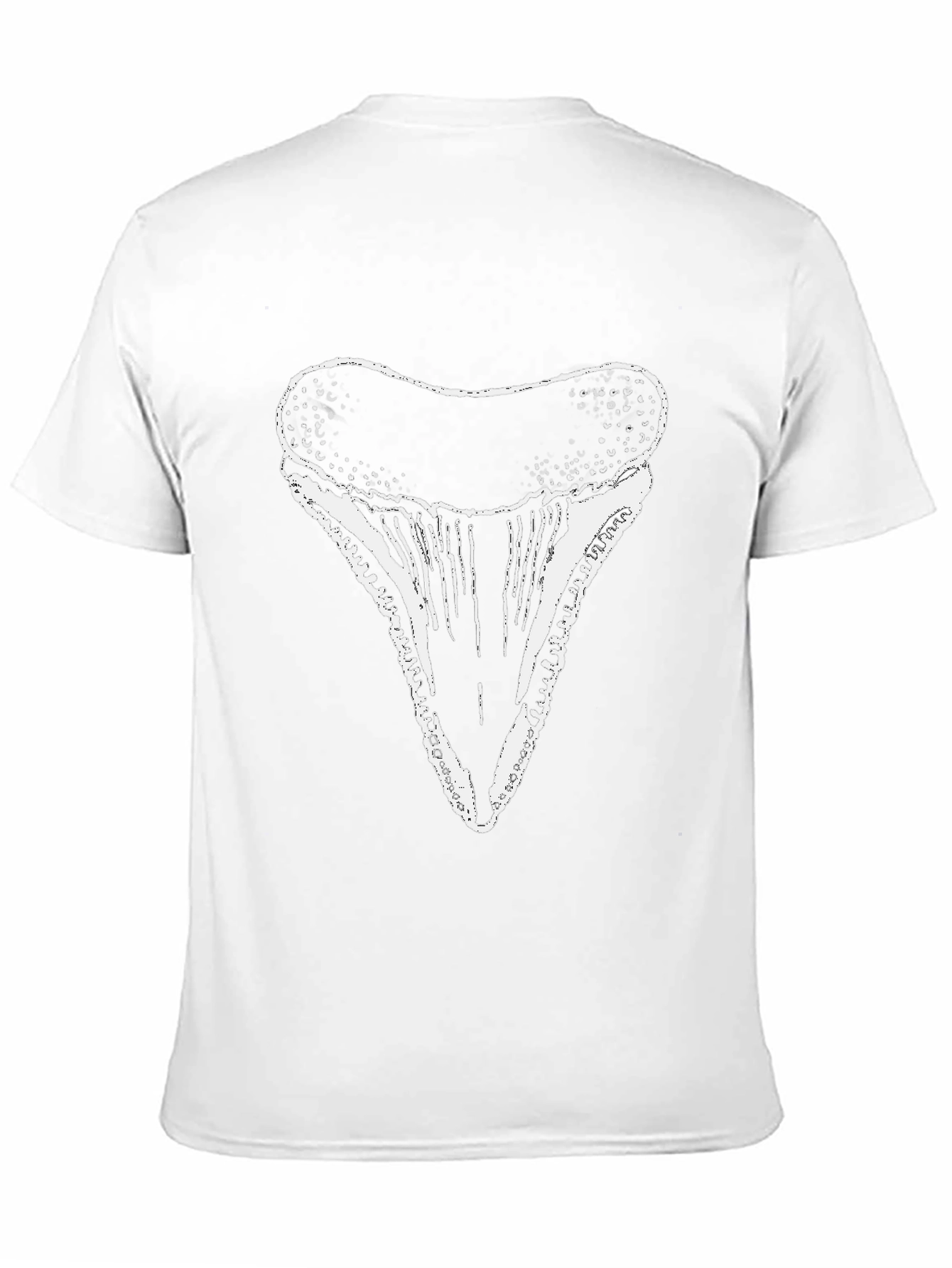 Shark Tooth Graphic Tee - Black Cotton T-Shirt