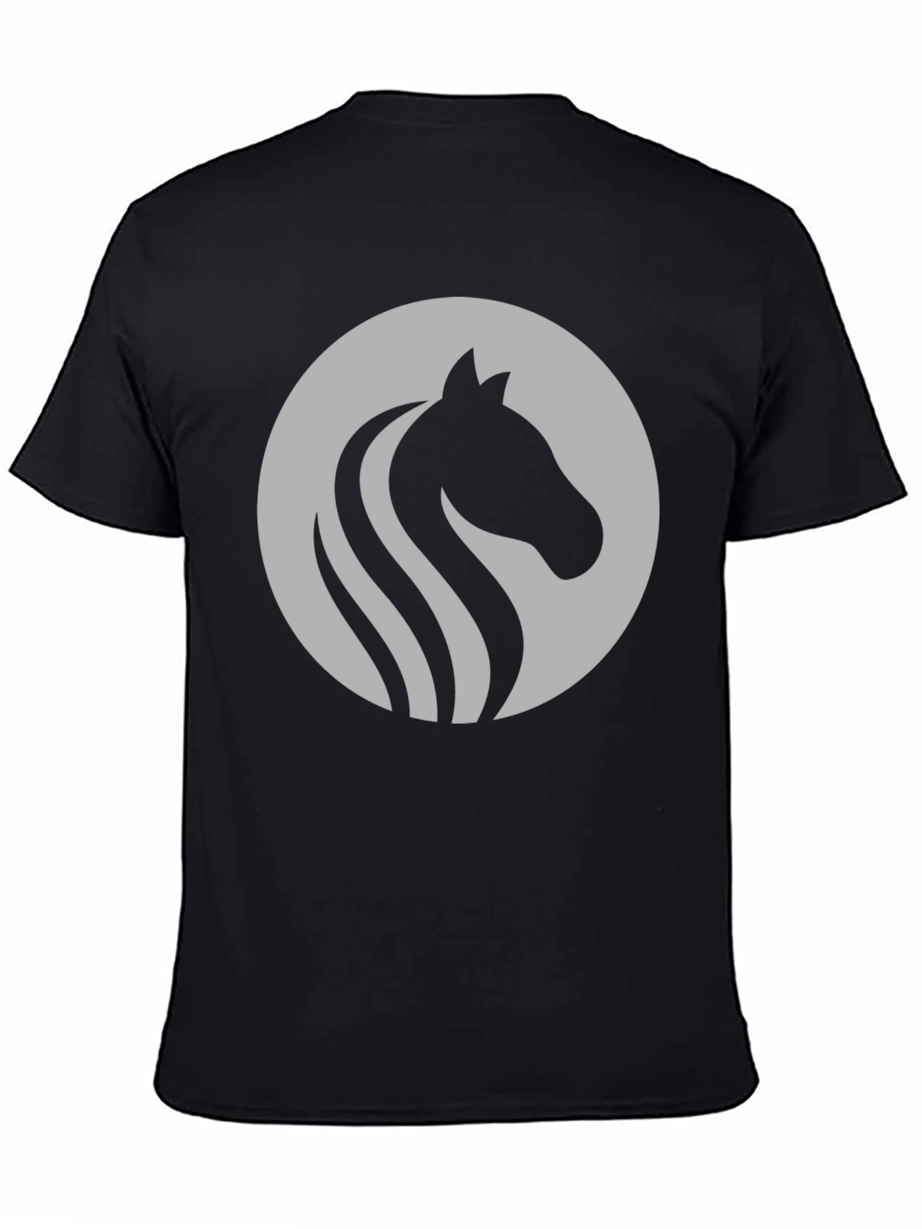 Elegant Horse Head Graphic Tee - Stylish Mens Black T-Shirt
