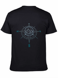 Compass Mountain Graphic Tee - Black Adventure Shirt