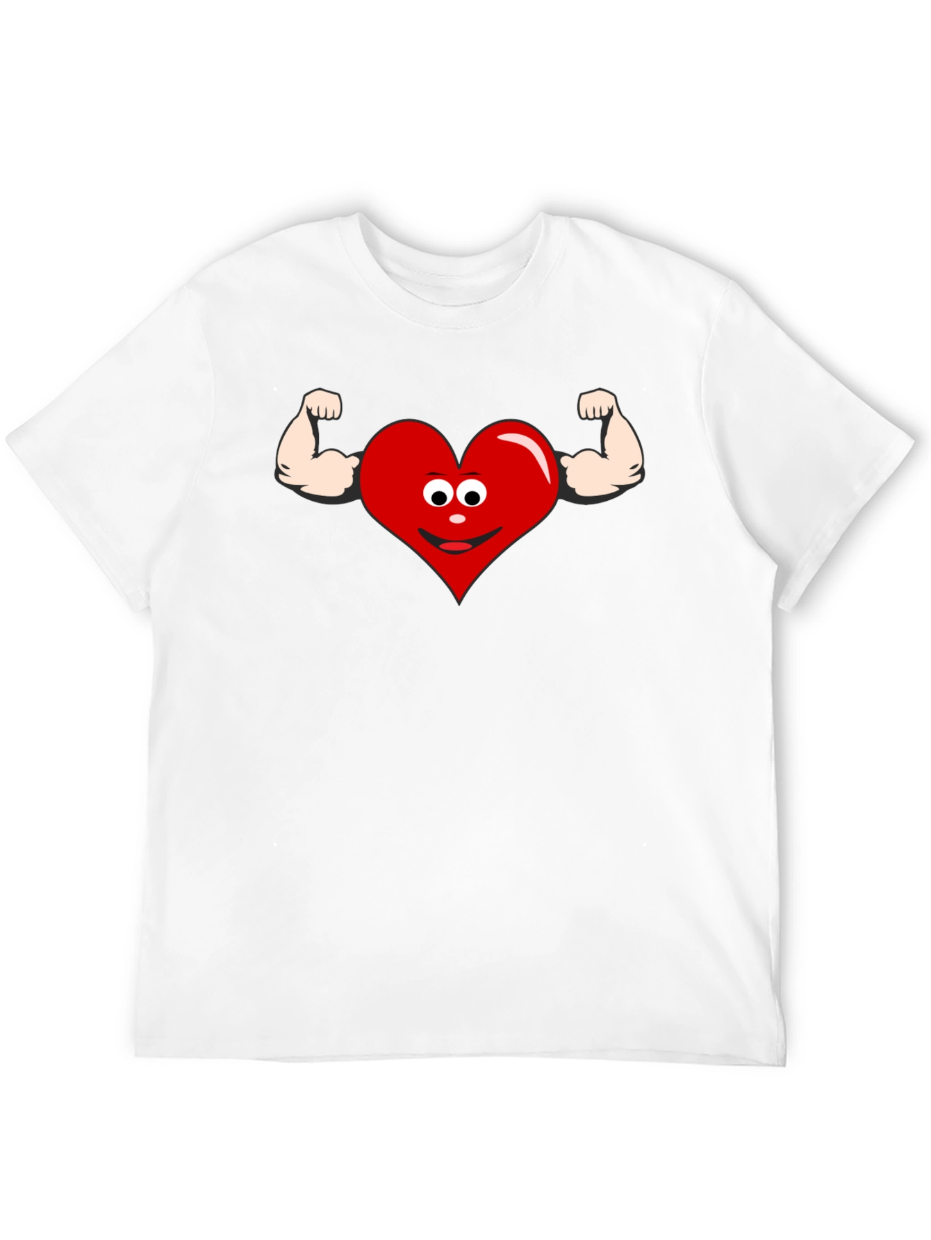 Funny Heart Muscle Graphic T-Shirt - Black