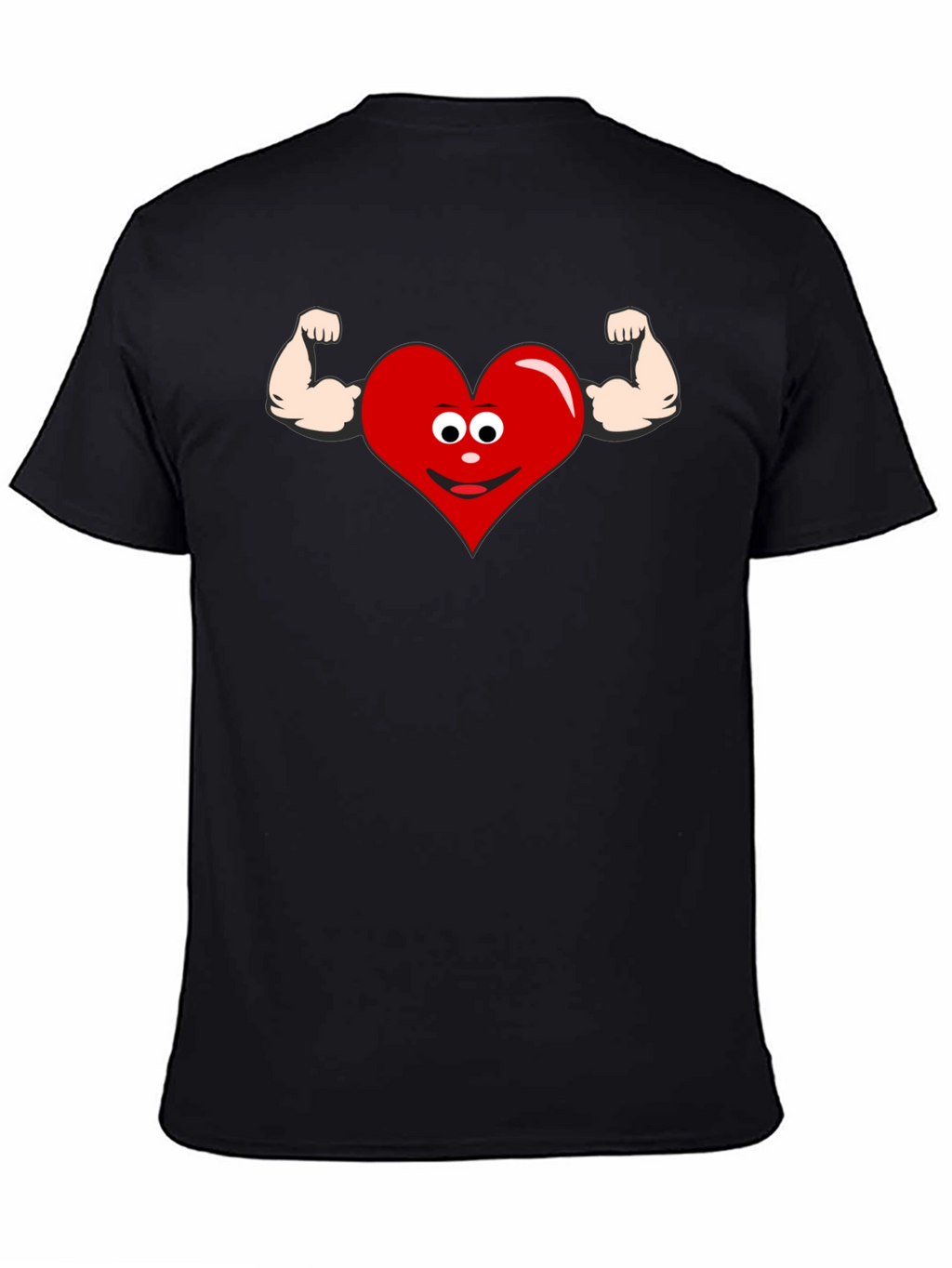 Funny Heart Muscle Graphic T-Shirt - Black