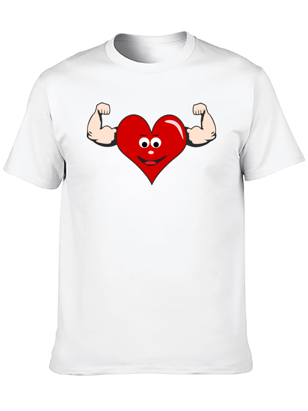 Funny Heart Muscle Graphic T-Shirt - Black
