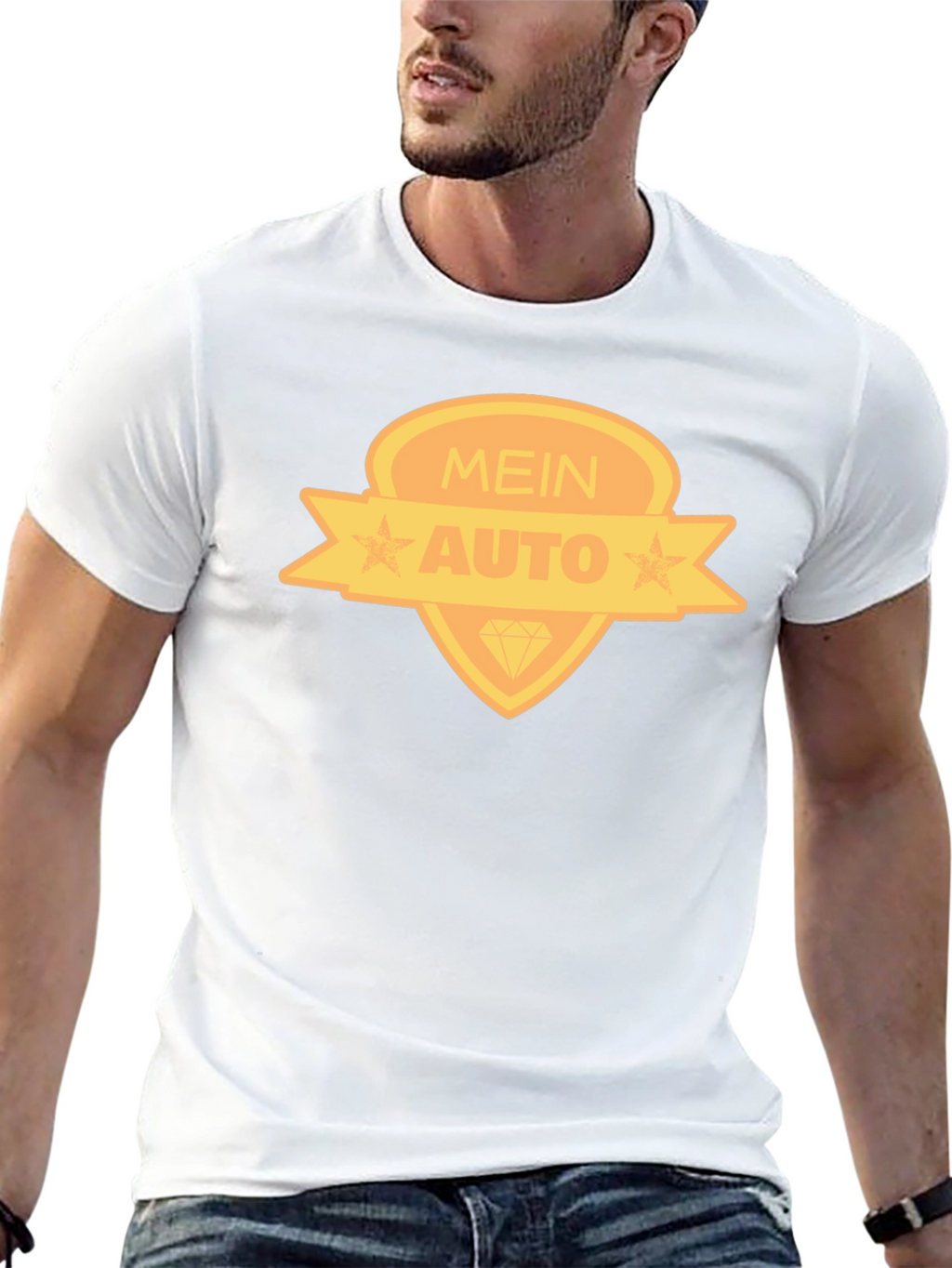 Mein Auto Graphic Tee - Black Cotton Blend T-Shirt