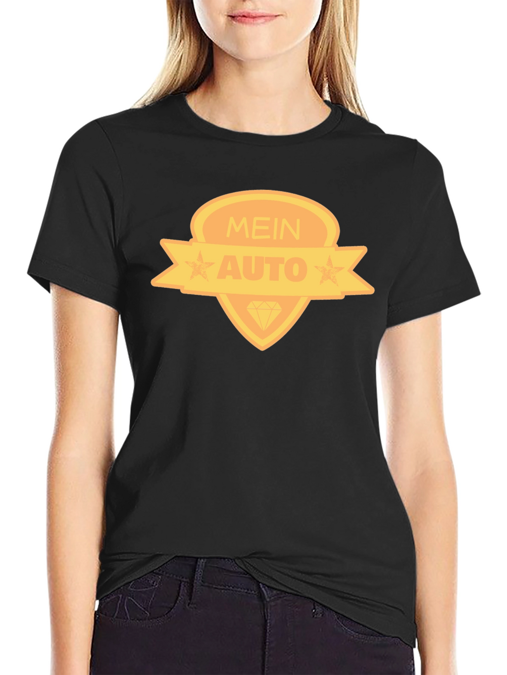 Mein Auto Graphic Tee - Black Cotton Blend T-Shirt
