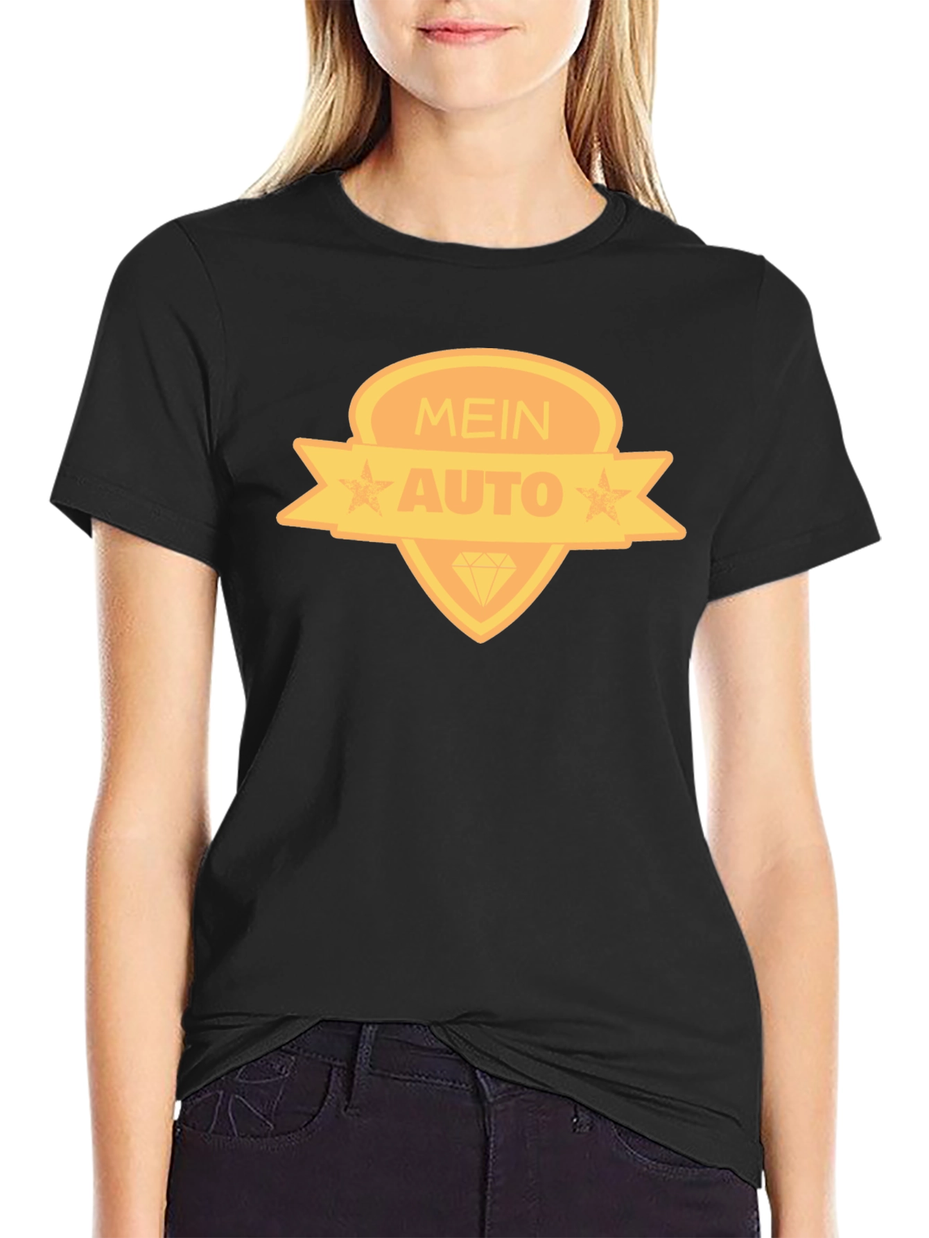Mein Auto Graphic Tee - Black Cotton Blend T-Shirt