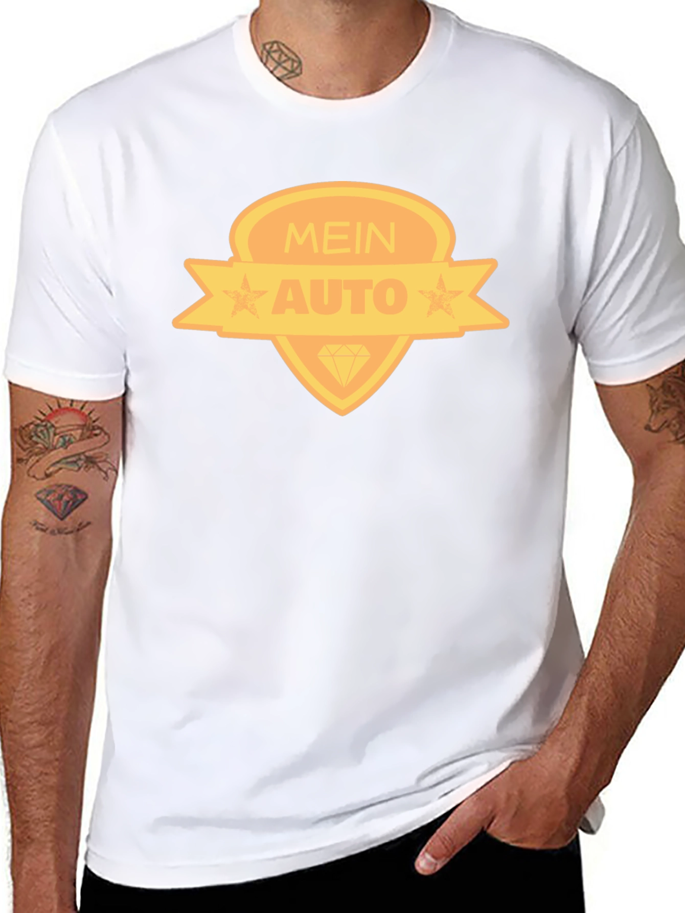 Mein Auto Graphic Tee - Black Cotton Blend T-Shirt