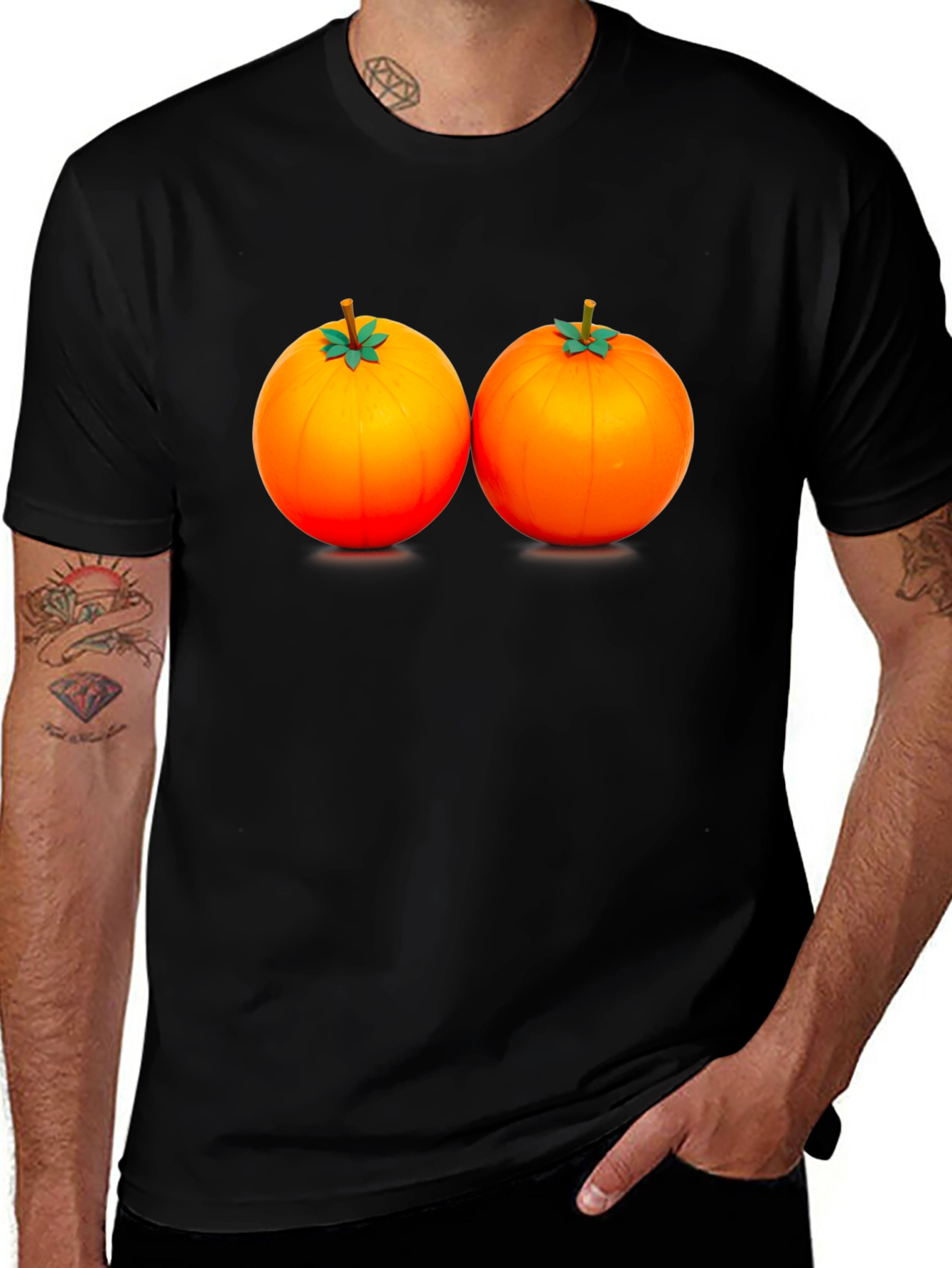 Novelty Orange Fruit T-Shirt - Fun & Unique