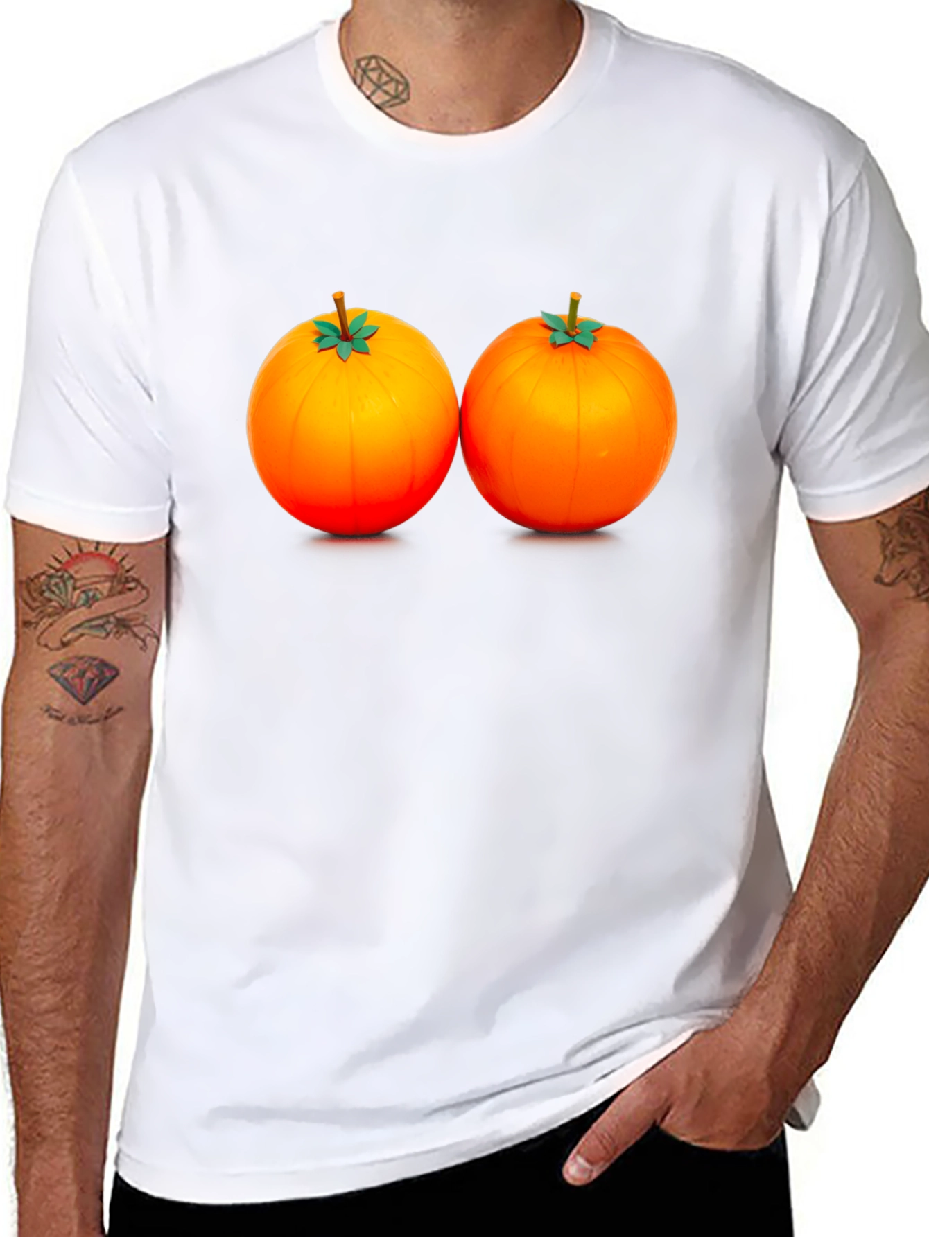 Novelty Orange Fruit T-Shirt - Fun & Unique