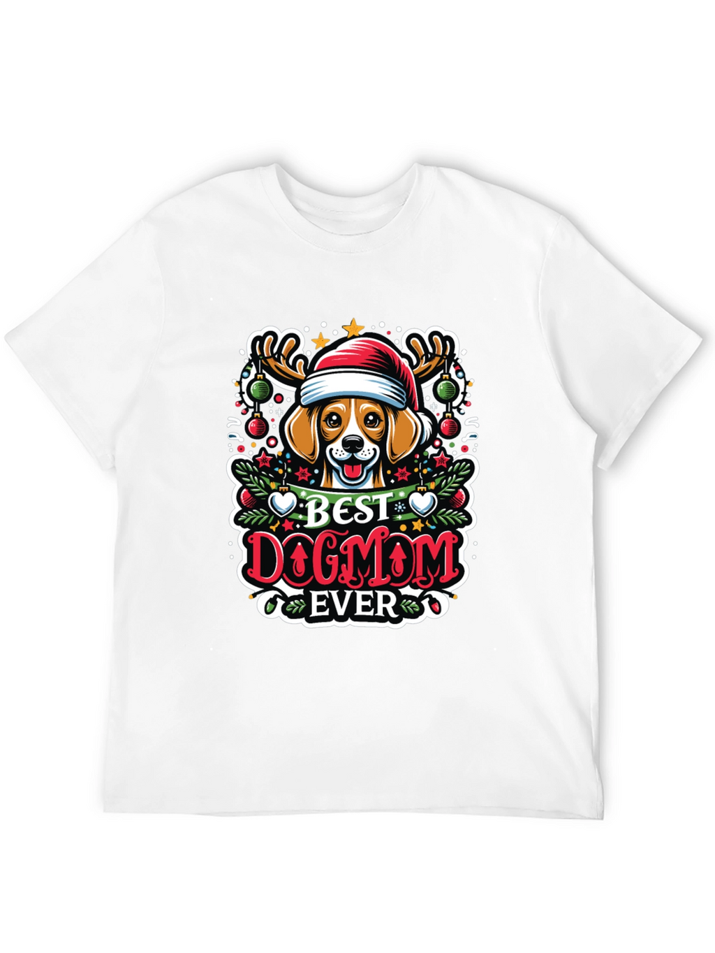 Best Dog Mom Ever Christmas T-Shirt