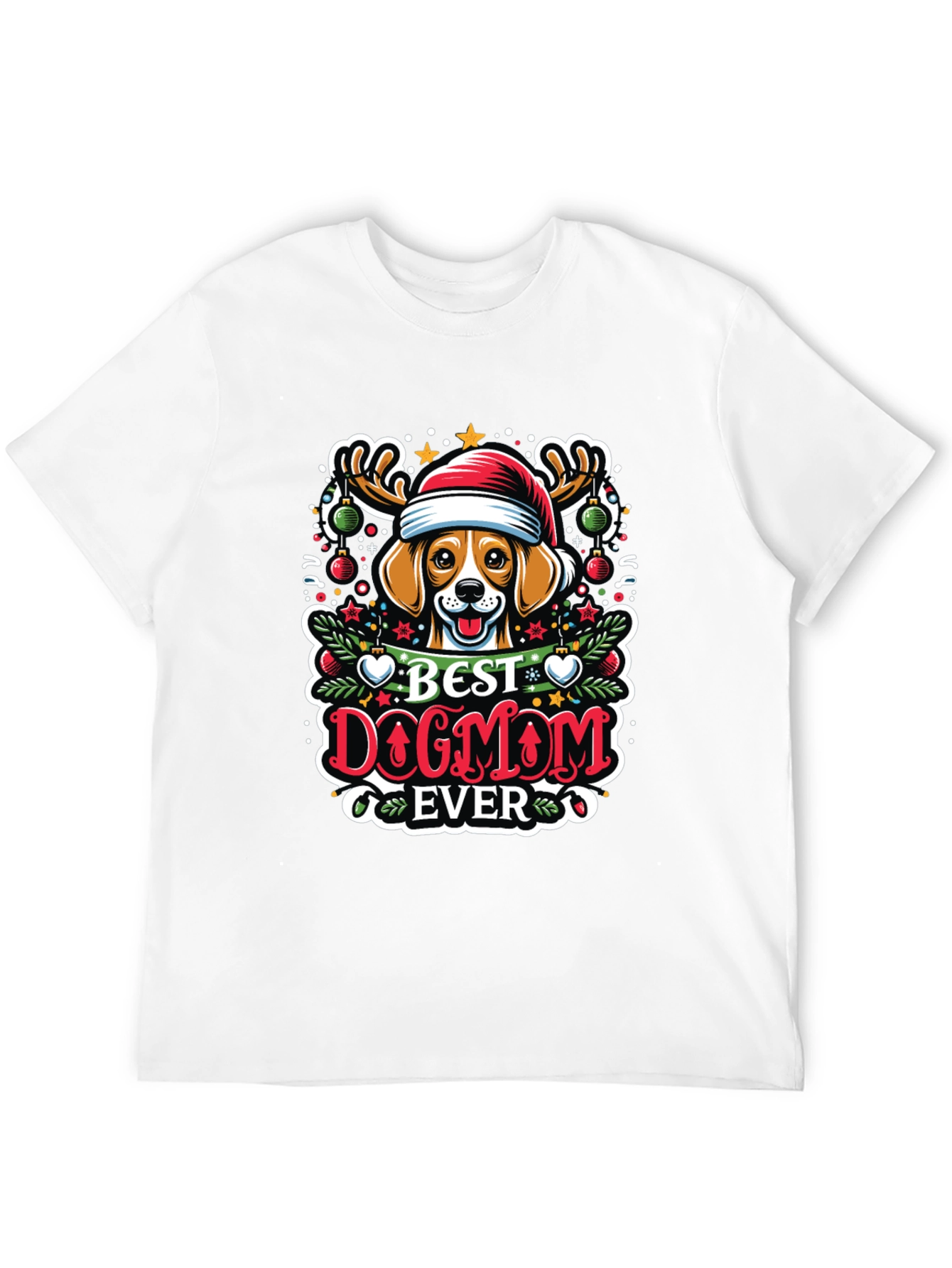 Best Dog Mom Ever Christmas T-Shirt