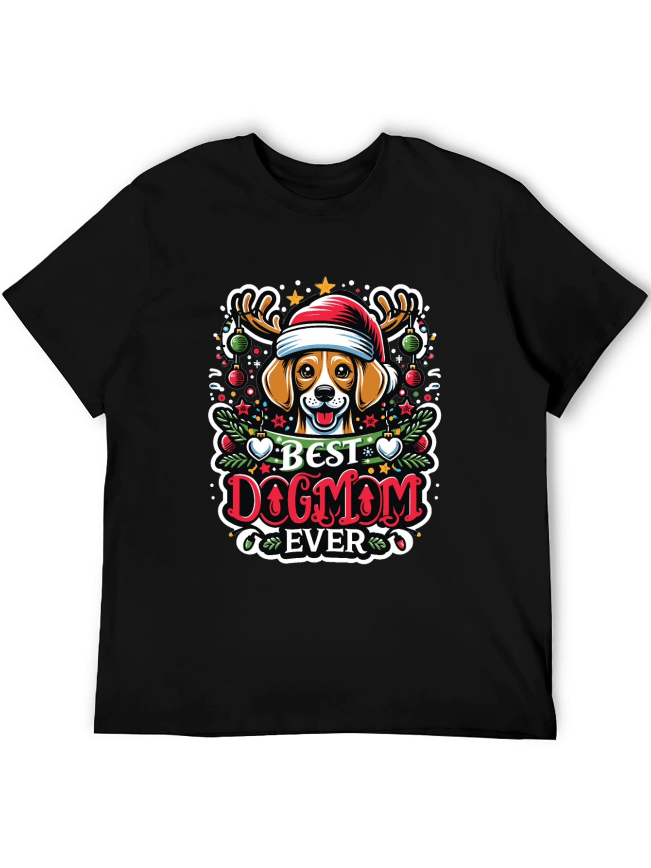Best Dog Mom Ever Christmas T-Shirt