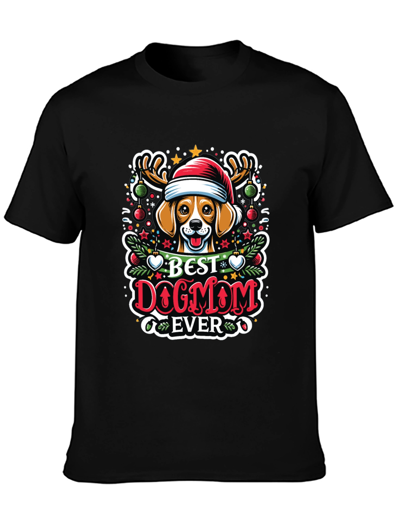 Best Dog Mom Ever Christmas T-Shirt