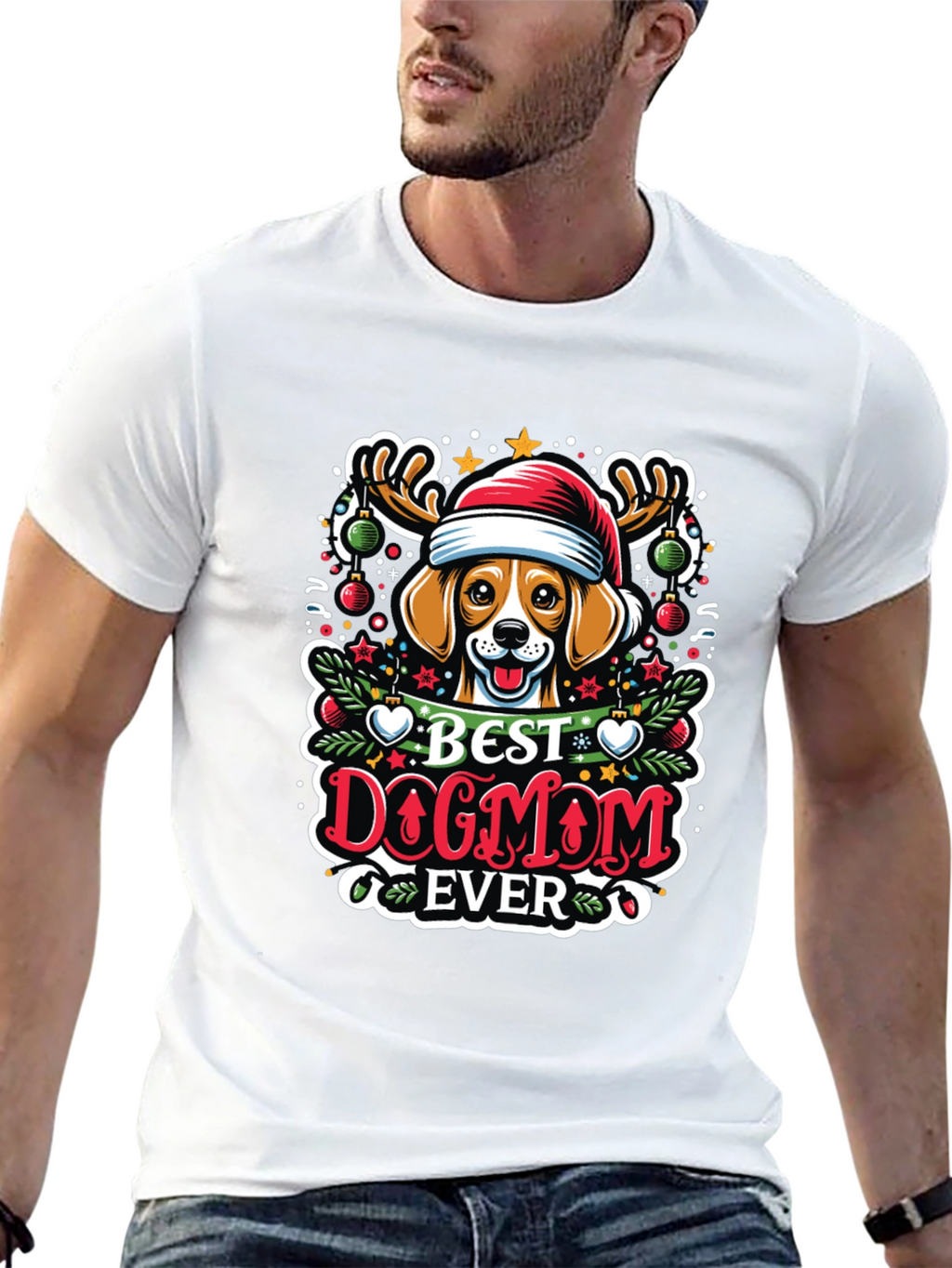 Best Dog Mom Ever Christmas T-Shirt